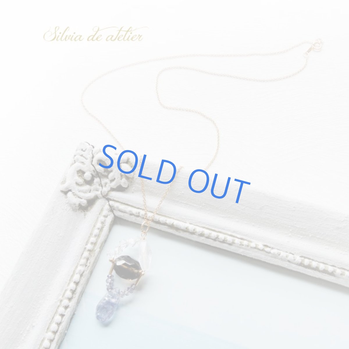 画像3: ＜1点もの＞スモーキークォーツ　タンブルカット＆アイオライト　デザインチャーム　14kgfネックレス約50cm (3)