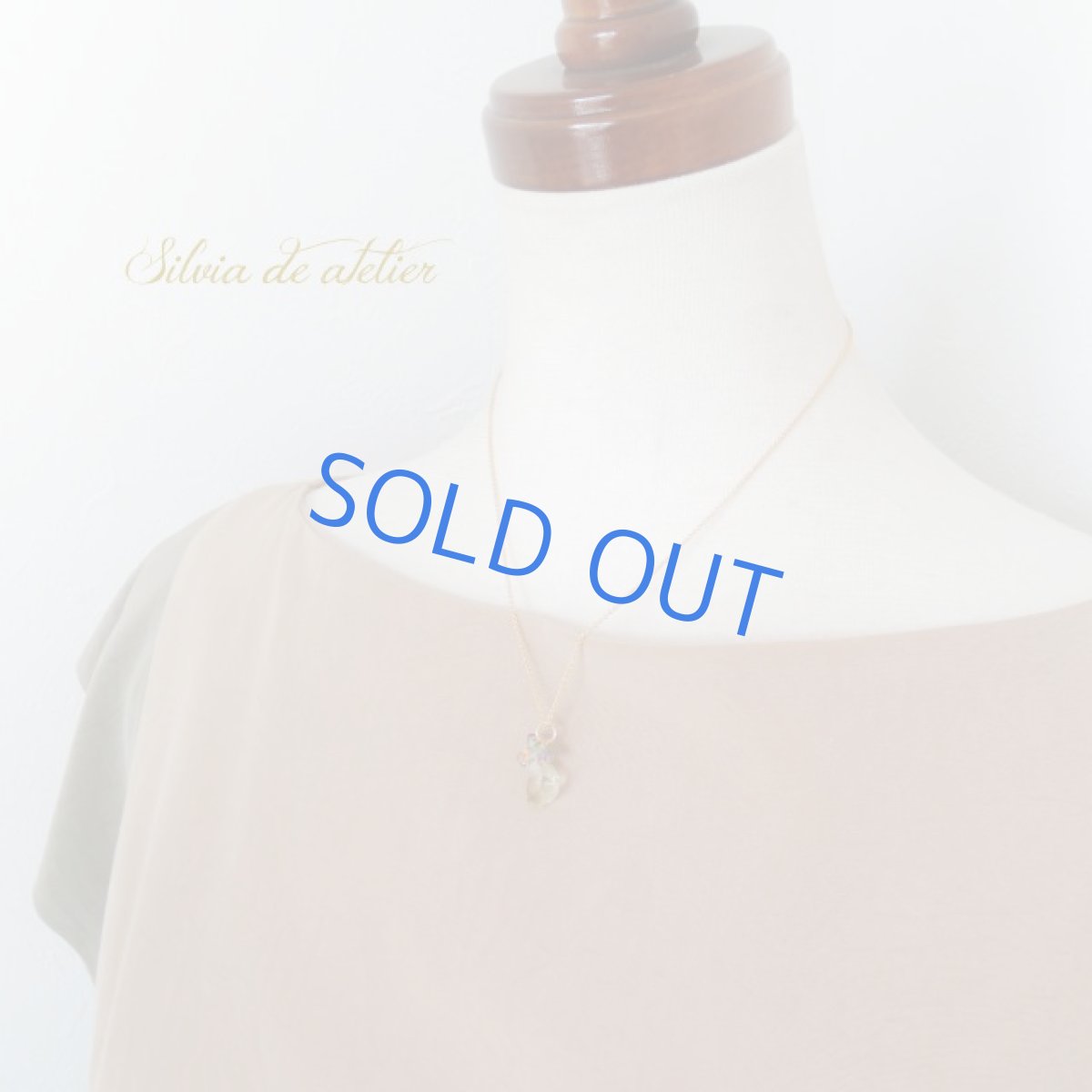 画像5: ＜限定1＞秋のブーケ　レモンクォーツ＆スモーキークォーツバイカラー＆カラーサファイア　14kgfネックレス約40cm (5)