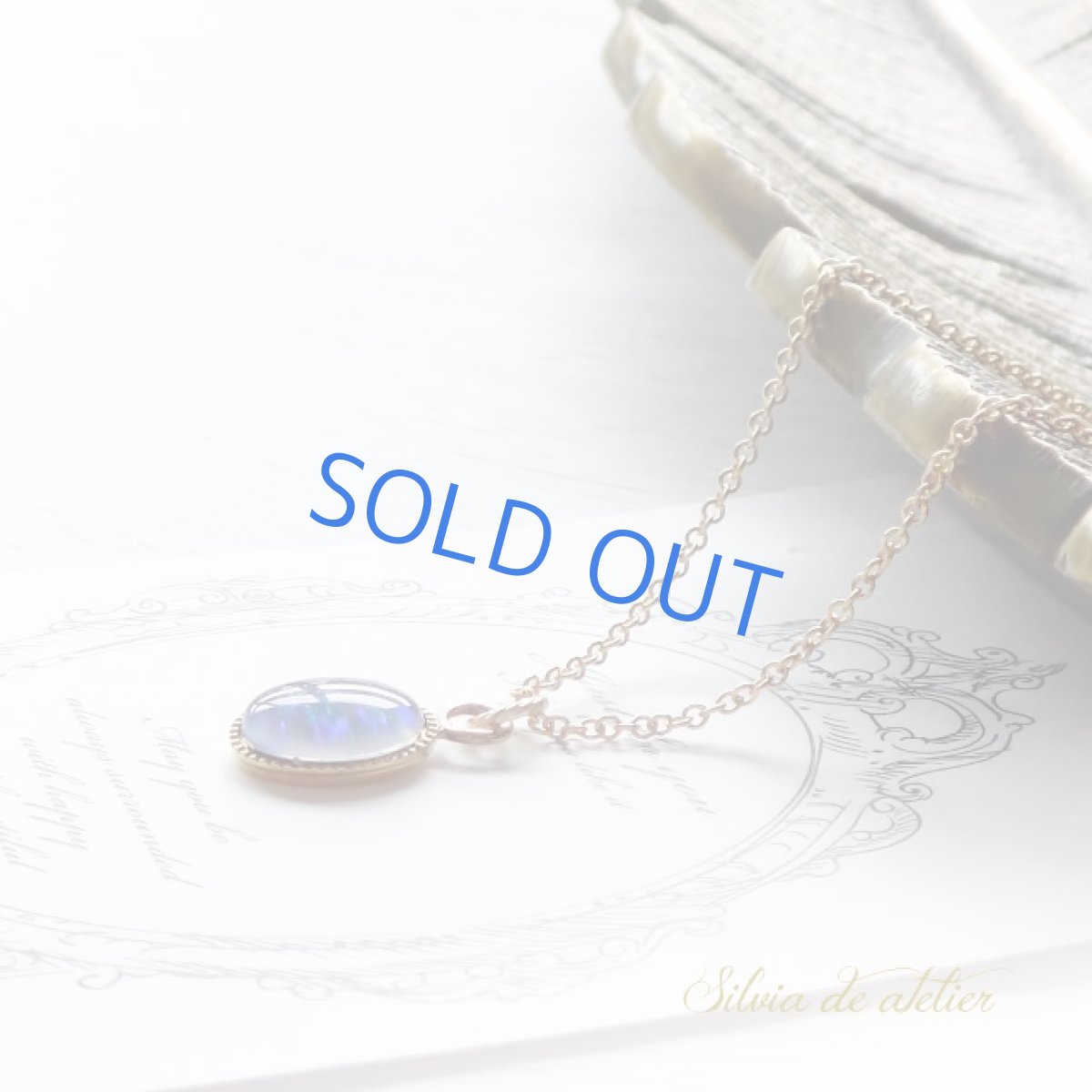 画像6: <1点もの・C>オーストラリア産 ブラックオパールカボション 14kgfネックレス (6)