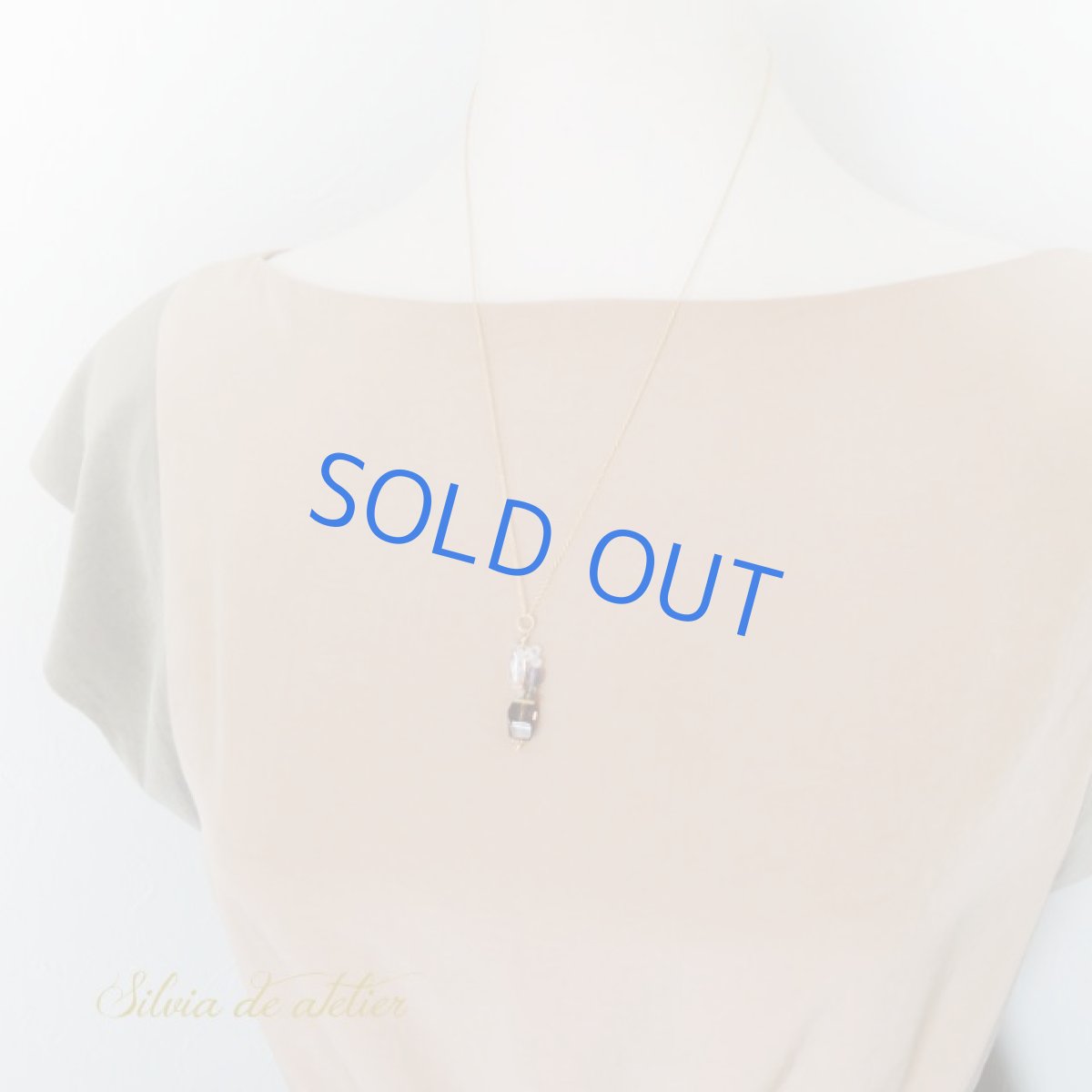 画像5: ＜1点もの＞スモーキークォーツレーザーカット＆アイオライトクリスタル　デザインチャーム　14kgfネックレス約50cm (5)