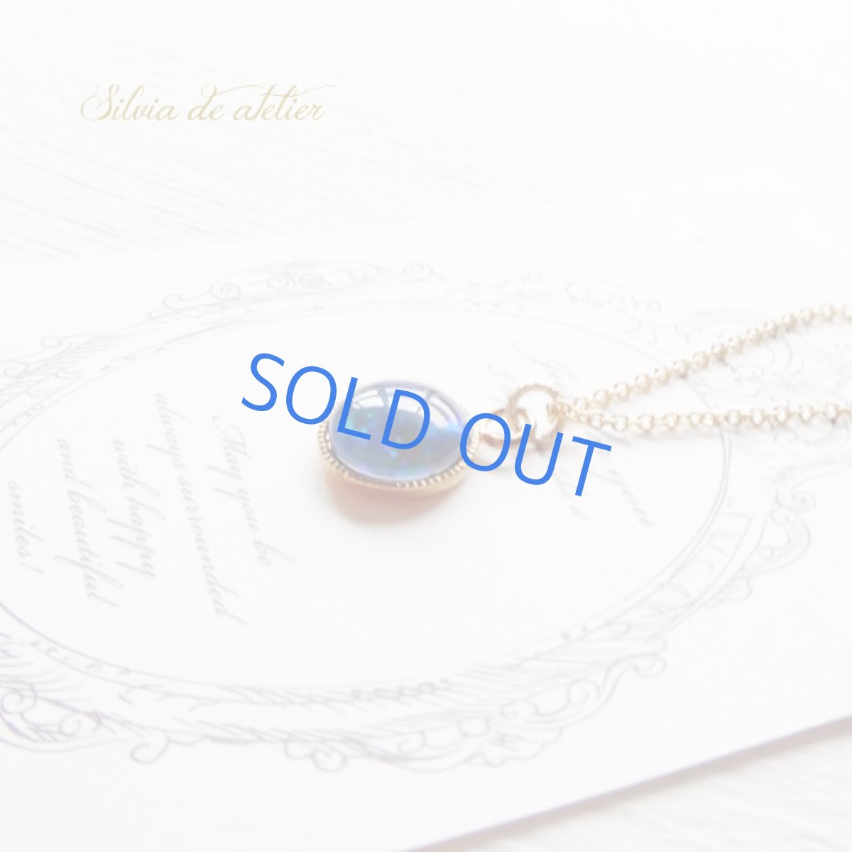 画像4: <1点もの・B>オーストラリア産 ブラックオパールカボション 14kgfネックレス (4)