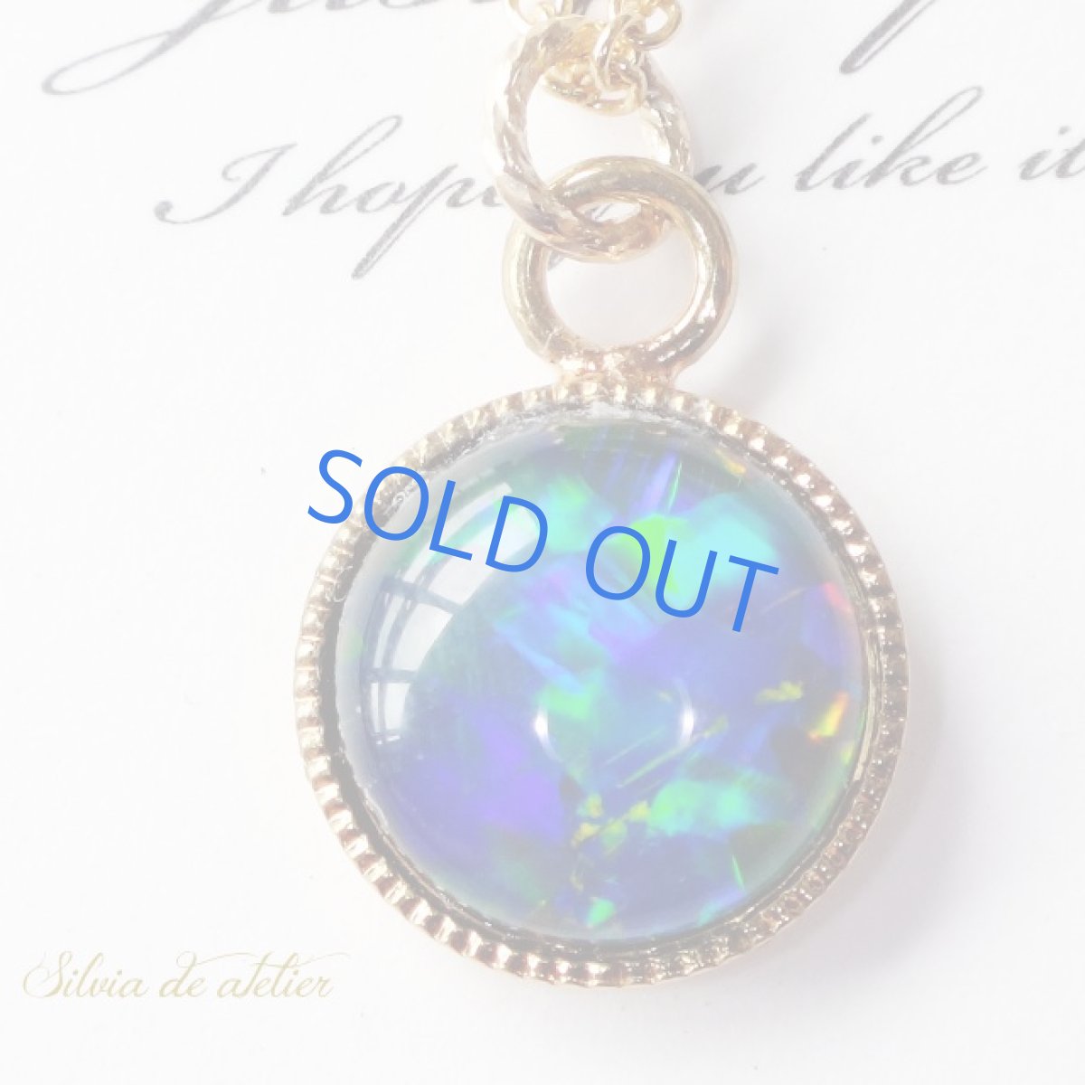 画像2: <1点もの・B>オーストラリア産 ブラックオパールカボション 14kgfネックレス (2)