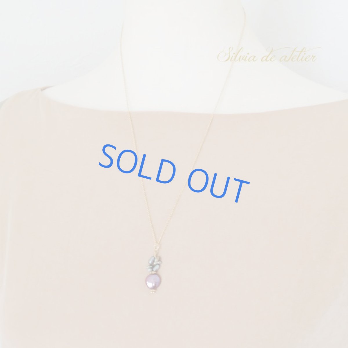 画像5: ＜1点もの＞ワインカラー淡水パール　デザインチャーム　14kgfネックレス約50cm (5)