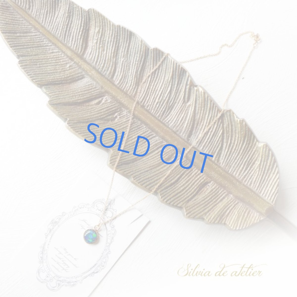 画像5: <1点もの・B>オーストラリア産 ブラックオパールカボション 14kgfネックレス (5)