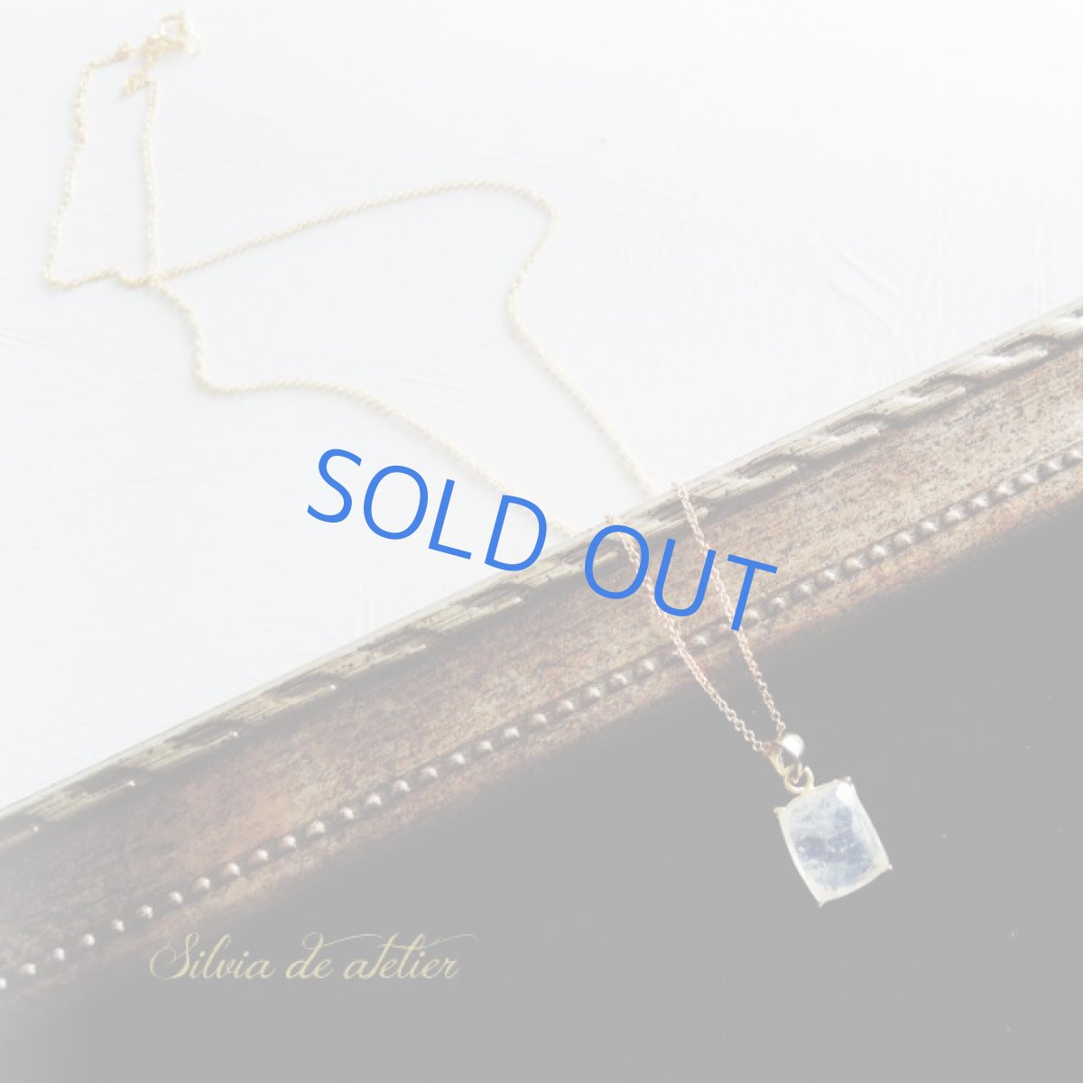 画像4: ＜1点もの・B＞レインボームーンストーン　レクタングル型　14kgfネックレス約50cm (4)