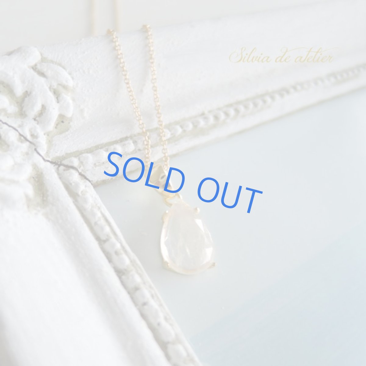 画像3: ＜1点もの・A＞レインボームーンストーン　涙型　14kgfネックレス約50cm (3)