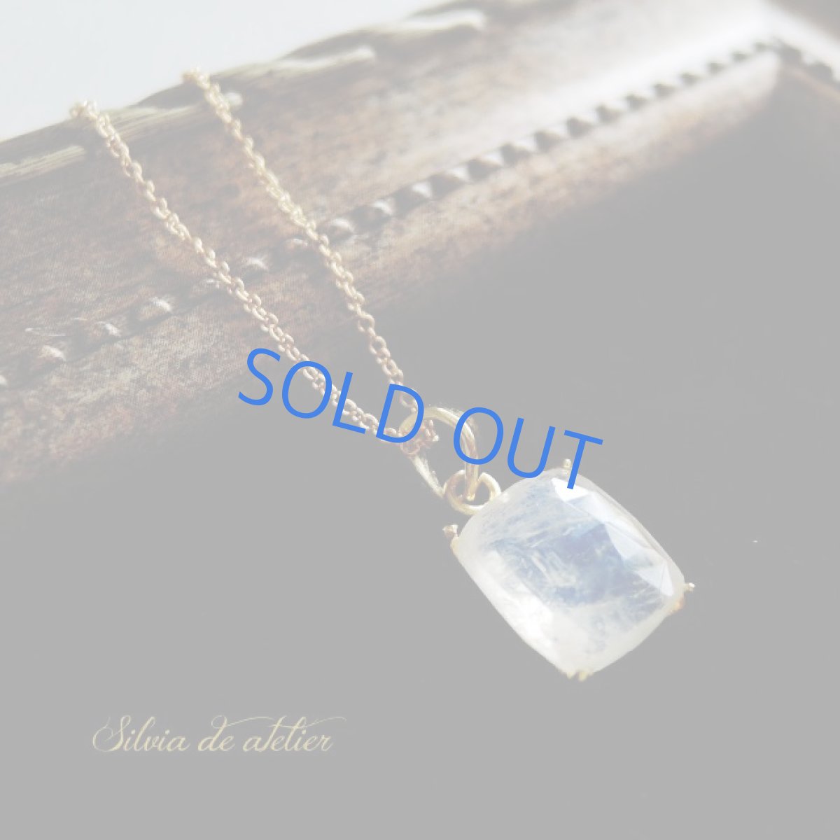 画像3: ＜1点もの・B＞レインボームーンストーン　レクタングル型　14kgfネックレス約50cm (3)