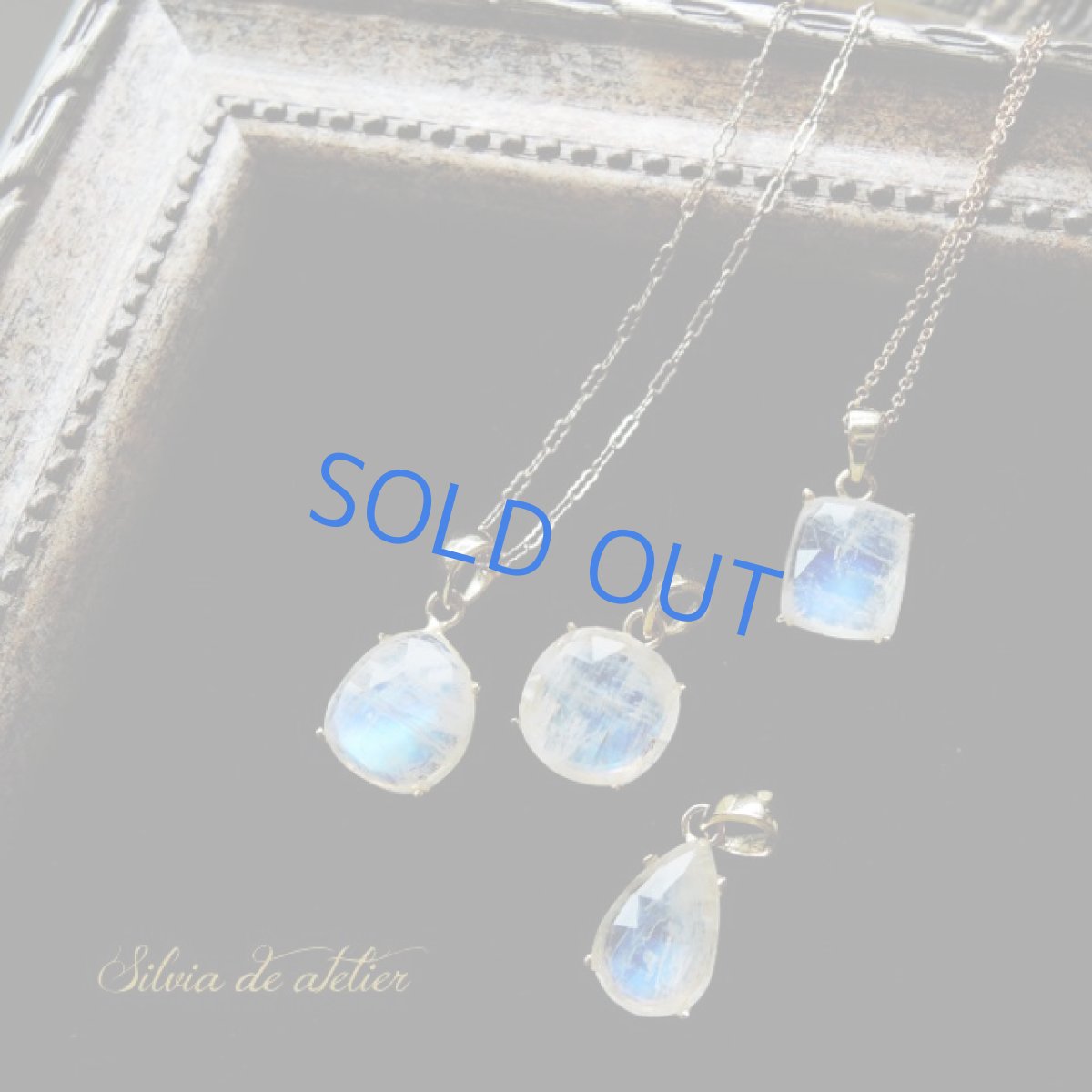 画像7: <1点もの・C>レインボームーンストーン フリーフォーム型 14kgfネックレス約50cm (7)