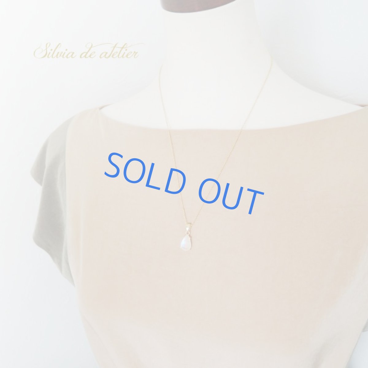 画像6: ＜1点もの・A＞レインボームーンストーン　涙型　14kgfネックレス約50cm (6)