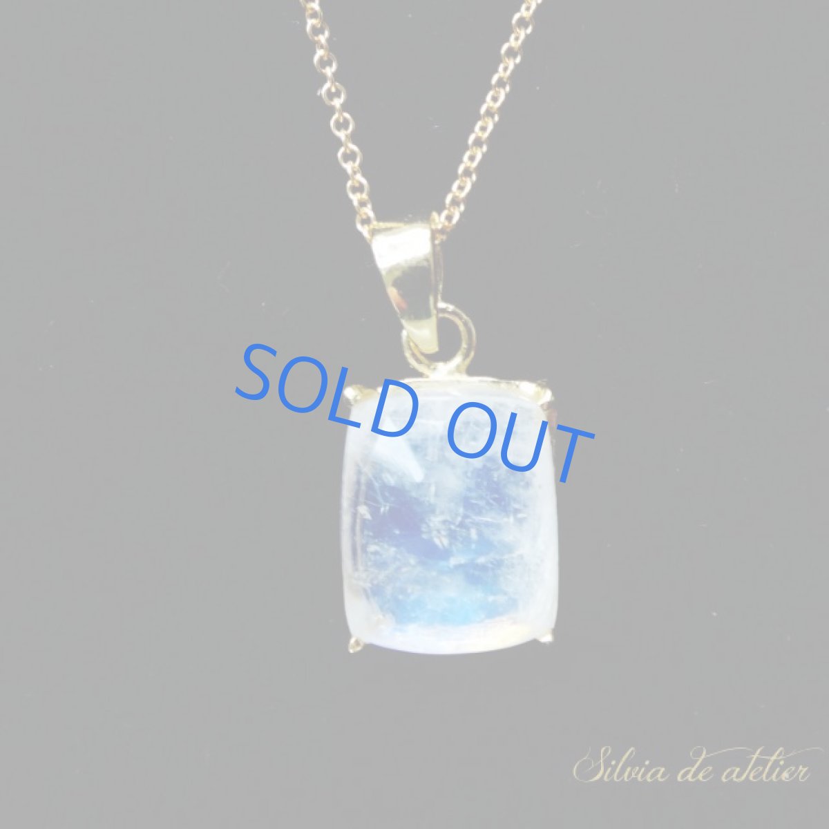 画像6: ＜1点もの・B＞レインボームーンストーン　レクタングル型　14kgfネックレス約50cm (6)