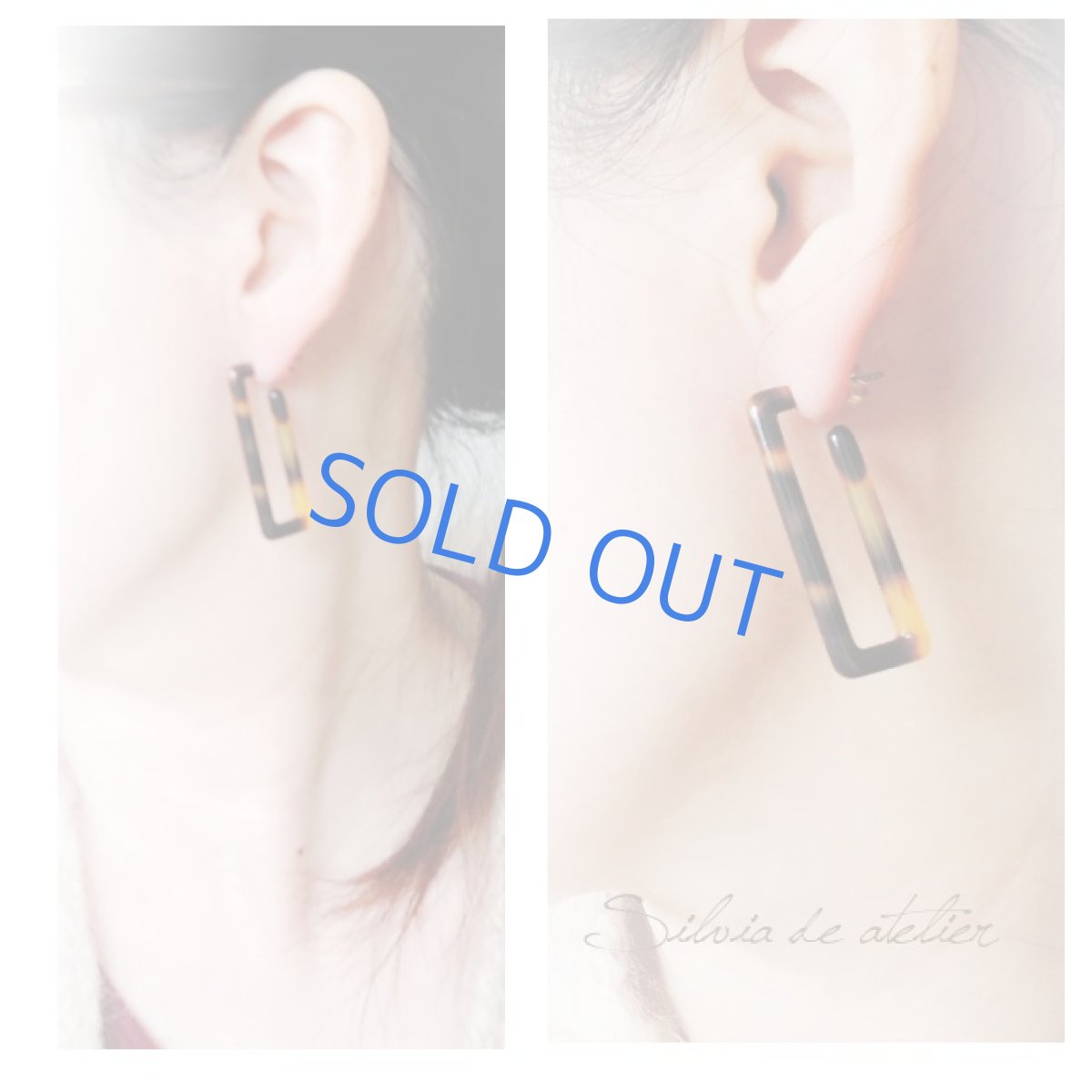 画像8: 【限定各１】べっ甲カラー　スクエア　チタンピアス (8)