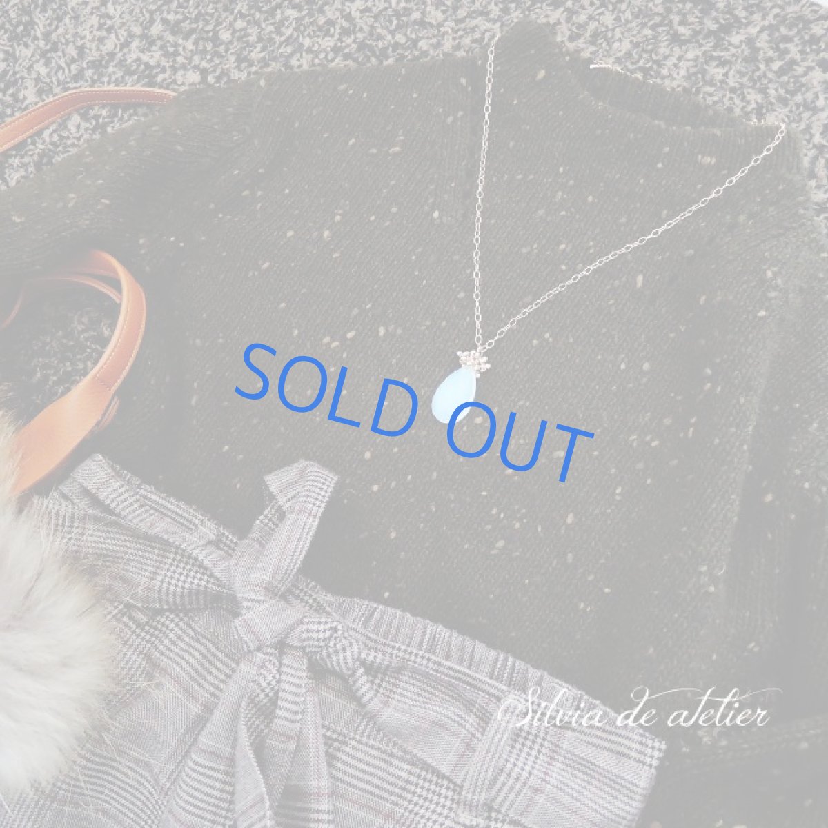 画像7: 大粒オパライト　ペアシェイプ　エアリーゴールドチェーンネックレス　約60cm (7)