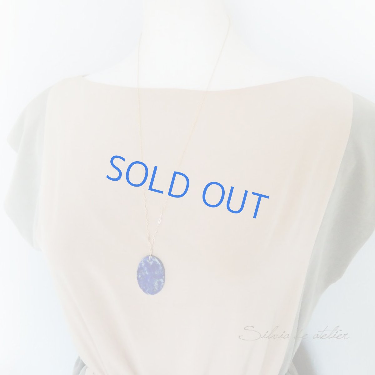 画像9: ＜1点もの＞大粒　フラットタブレット　ラピスラズリ　14kgfネックレス約60cm (9)