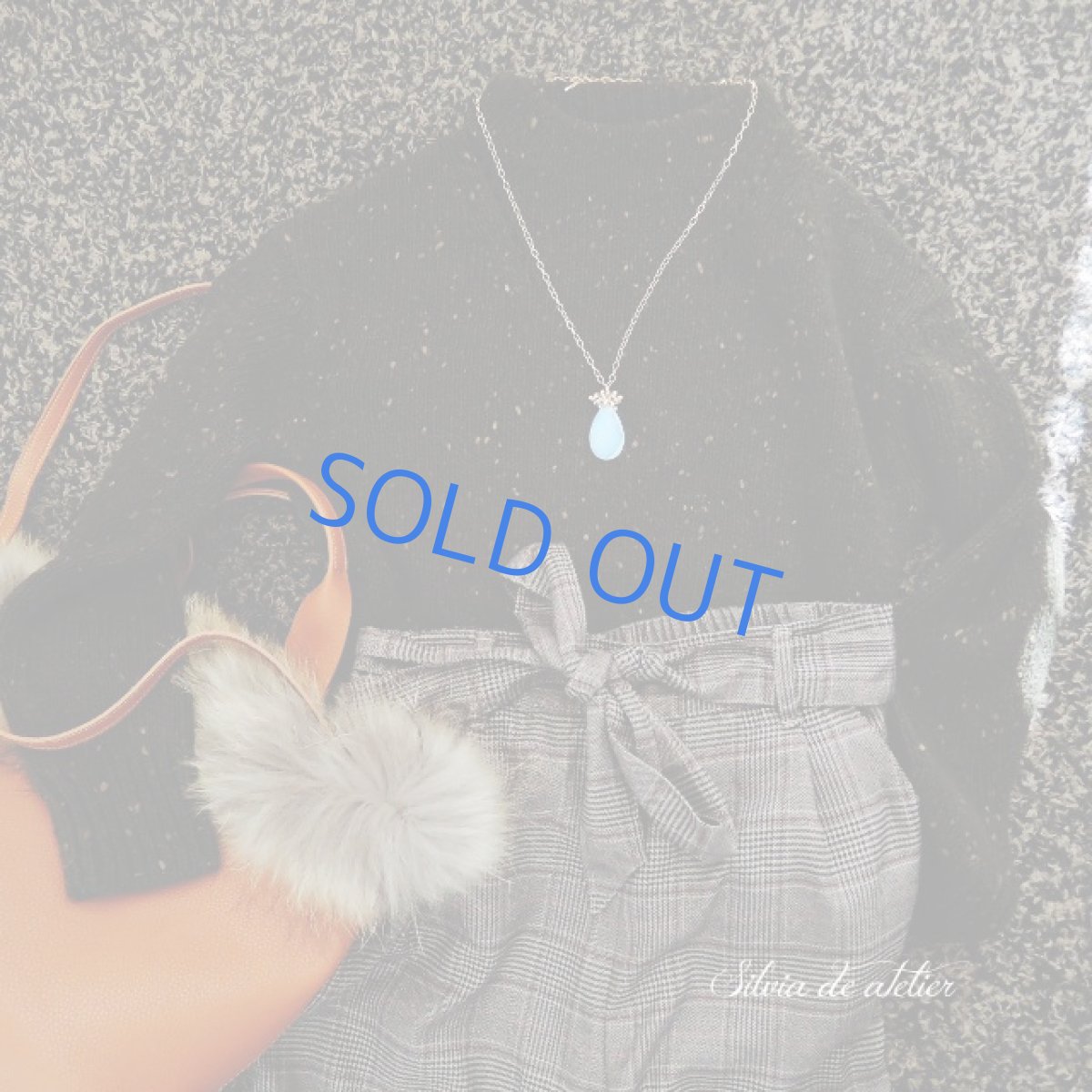 画像6: 大粒オパライト　ペアシェイプ　エアリーゴールドチェーンネックレス　約60cm (6)