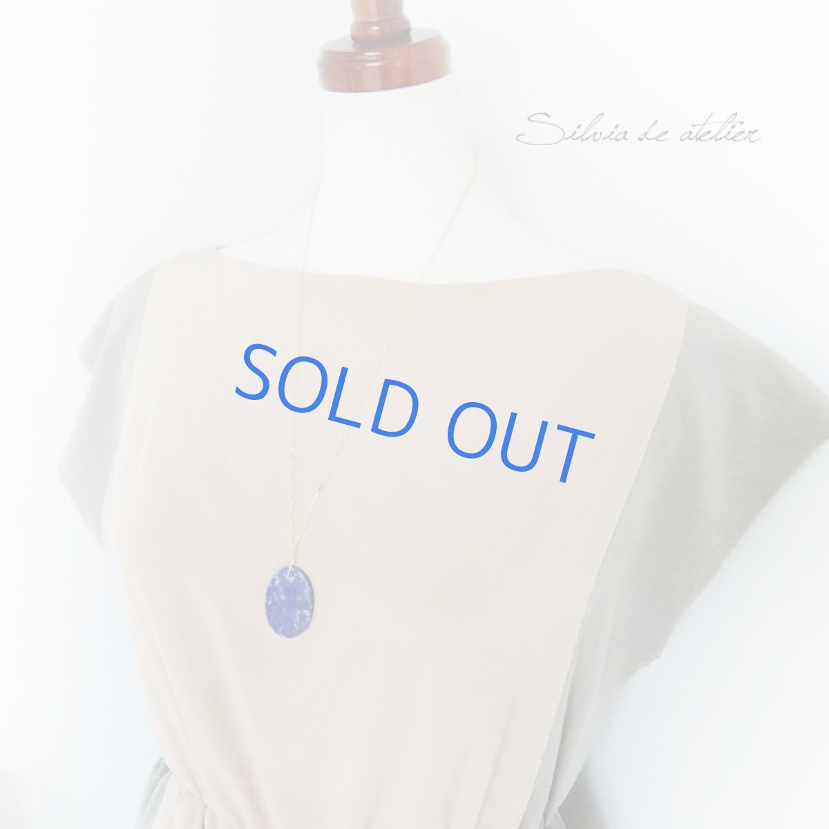 画像8: ＜1点もの＞大粒　フラットタブレット　ラピスラズリ　14kgfネックレス約60cm (8)