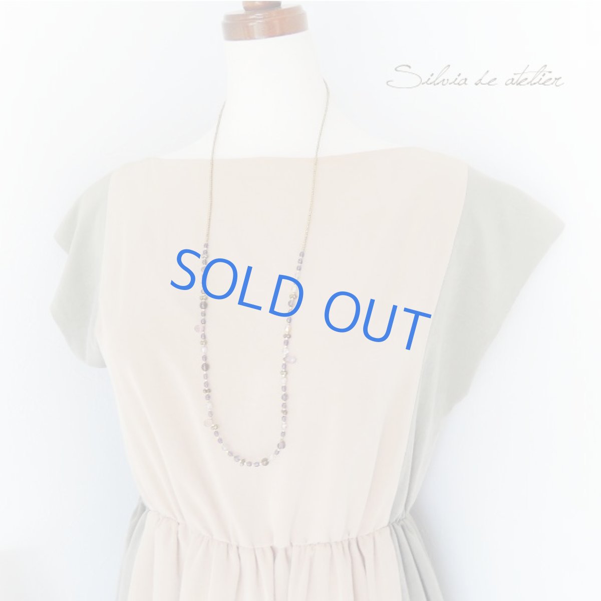 画像5: ＜限定1＞ブルーパープル　チェコビーズ　アンティークゴールドロングネックレス (5)