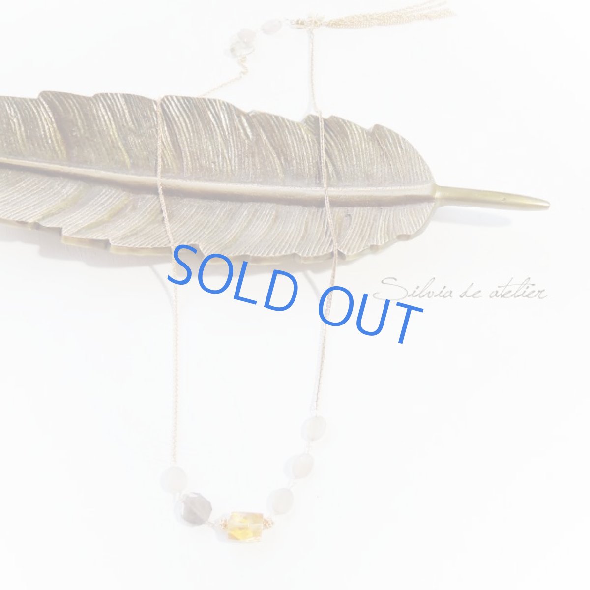 画像3: ＜限定1＞2WAY　グレーオニキス×ゴールデンシトリンタンブル　ゴールドロングネックレス (3)