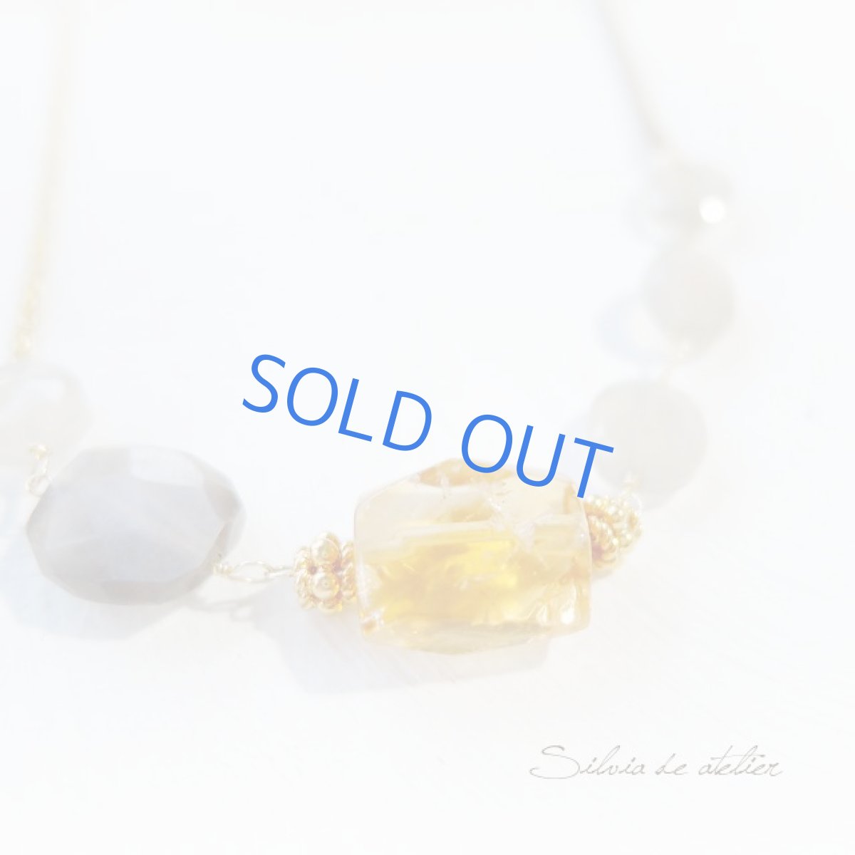 画像2: ＜限定1＞2WAY　グレーオニキス×ゴールデンシトリンタンブル　ゴールドロングネックレス (2)