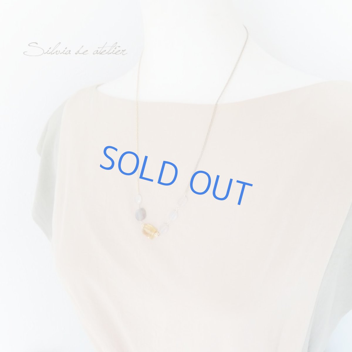 画像5: ＜限定1＞2WAY　グレーオニキス×ゴールデンシトリンタンブル　ゴールドロングネックレス (5)