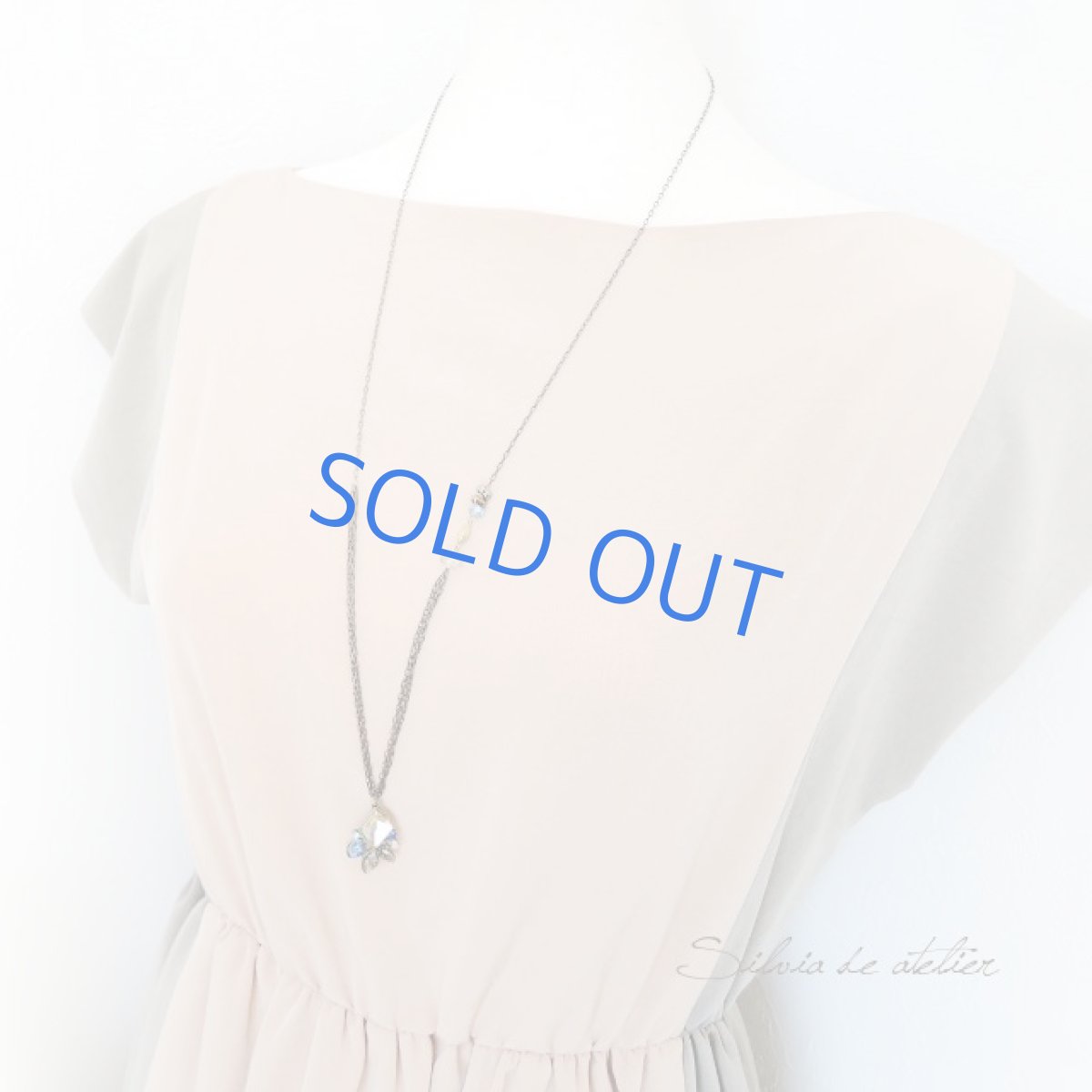 画像5: ＜限定1・ロングB＞ブルーグラスストーン　アンティークゴールドロングネックレス (5)