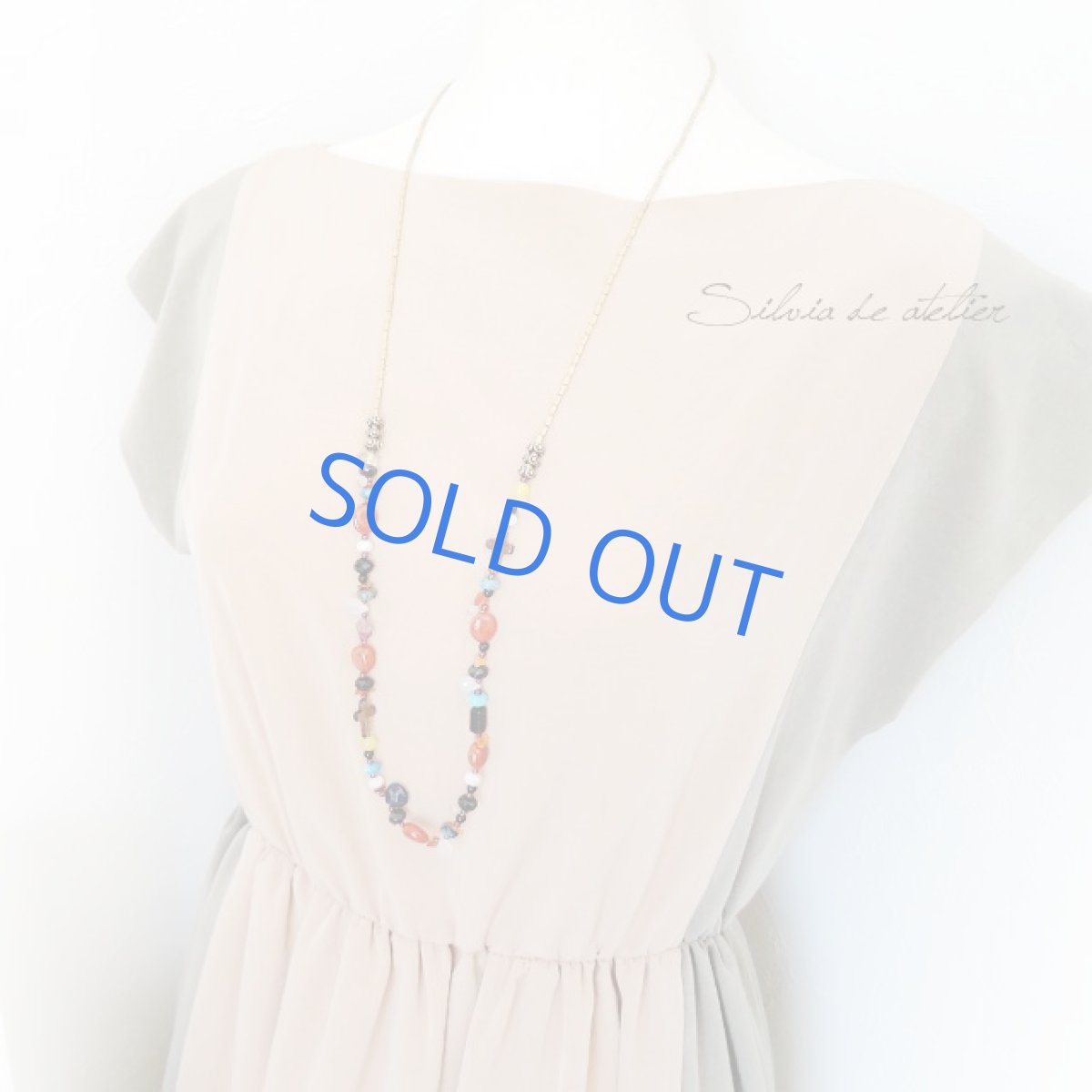 画像5: ＜限定1＞天然石MIX　アンティークゴールドロングネックレス (5)