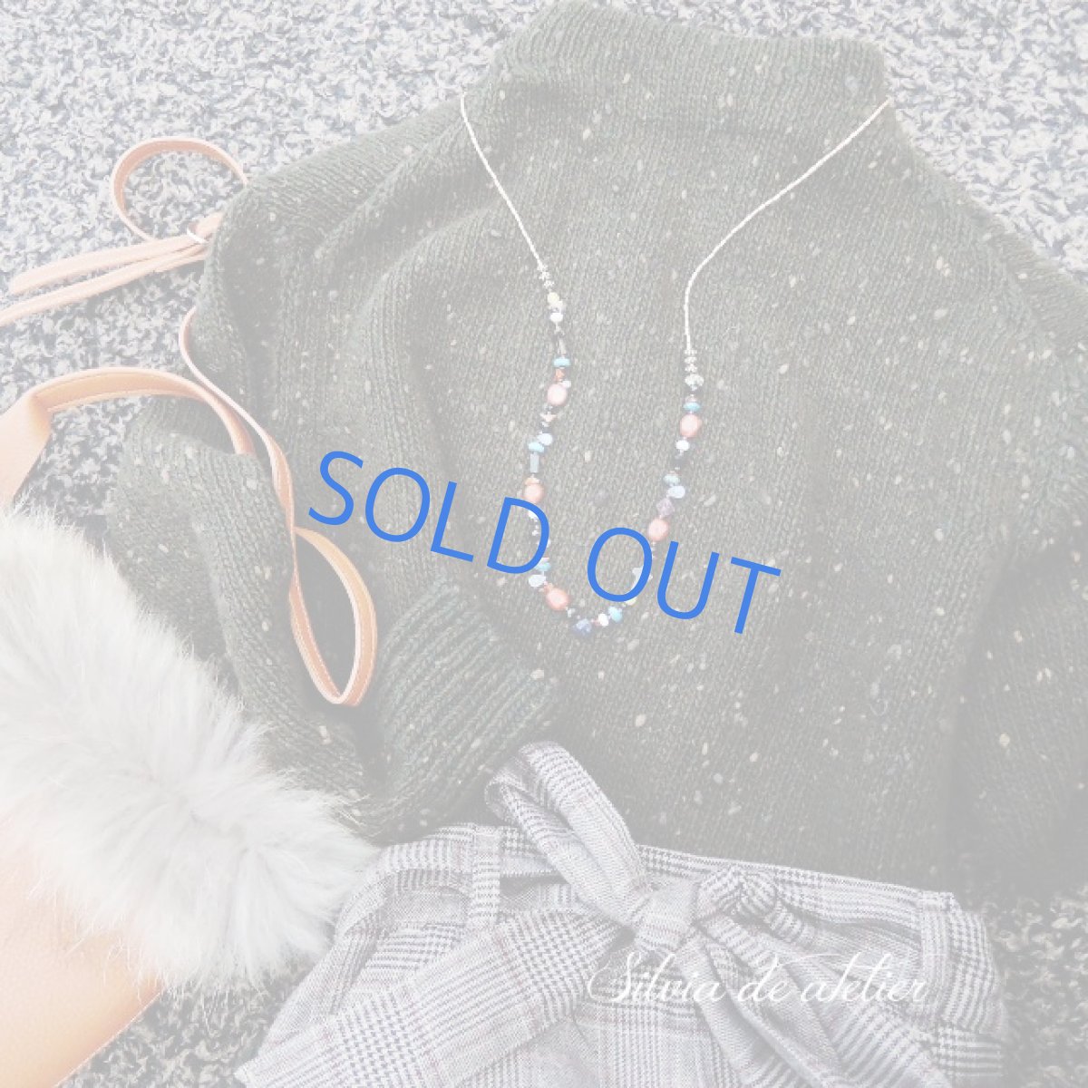 画像8: ＜限定1＞天然石MIX　アンティークゴールドロングネックレス (8)