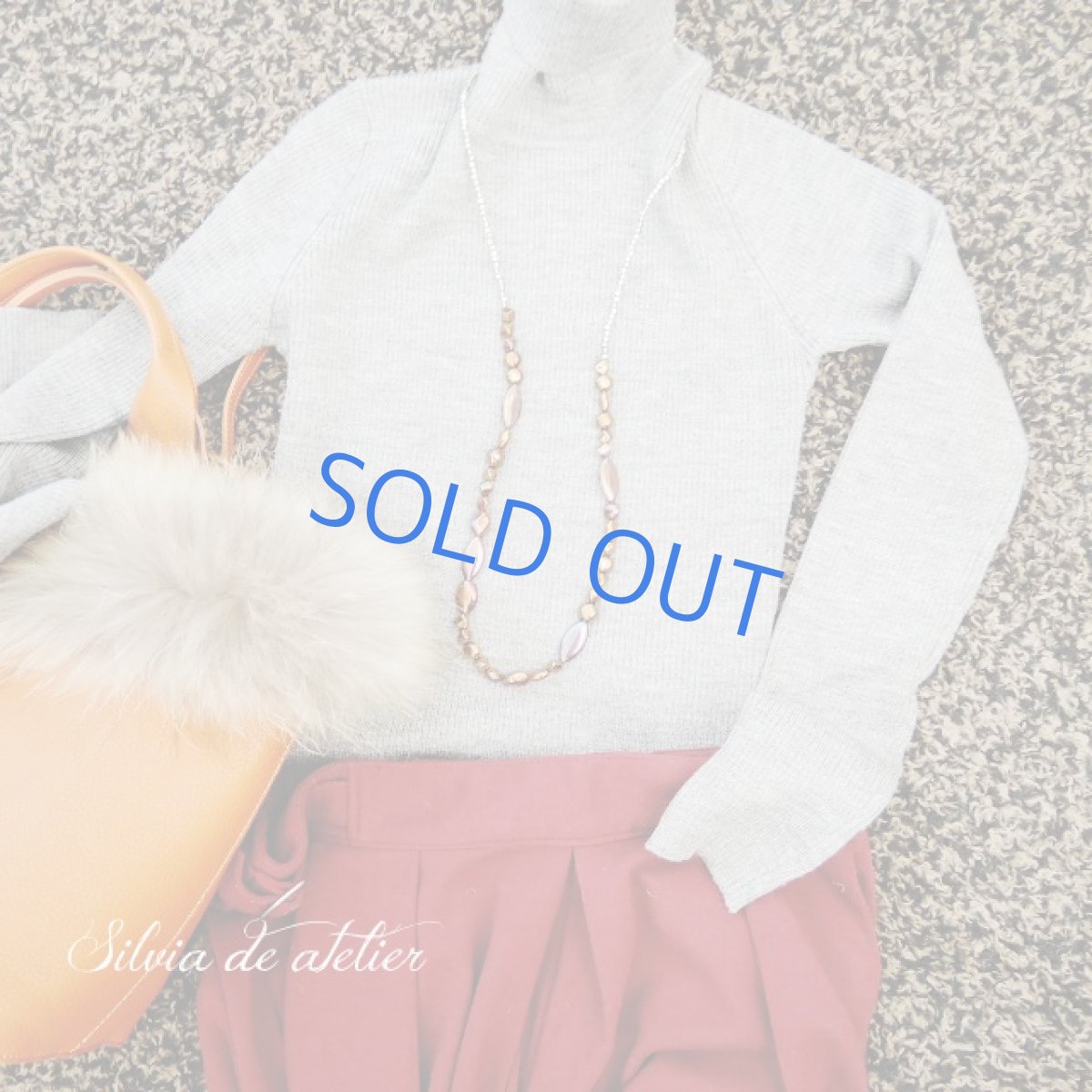 画像5: ＜限定1＞ブロンズレッドチェコガラスビーズ　シルバービーズロングネックレス (5)