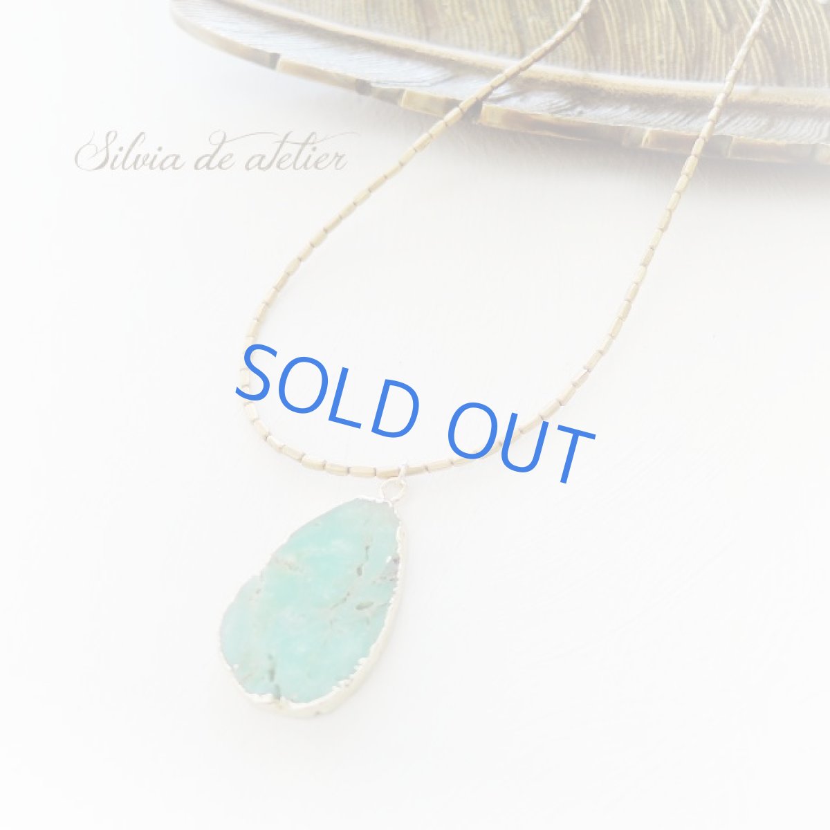 画像6: <限定1・ミディアムグリーン>クリソプレイズ 大粒原石スライスチャーム 真鍮製ビーズロングネックレス (6)