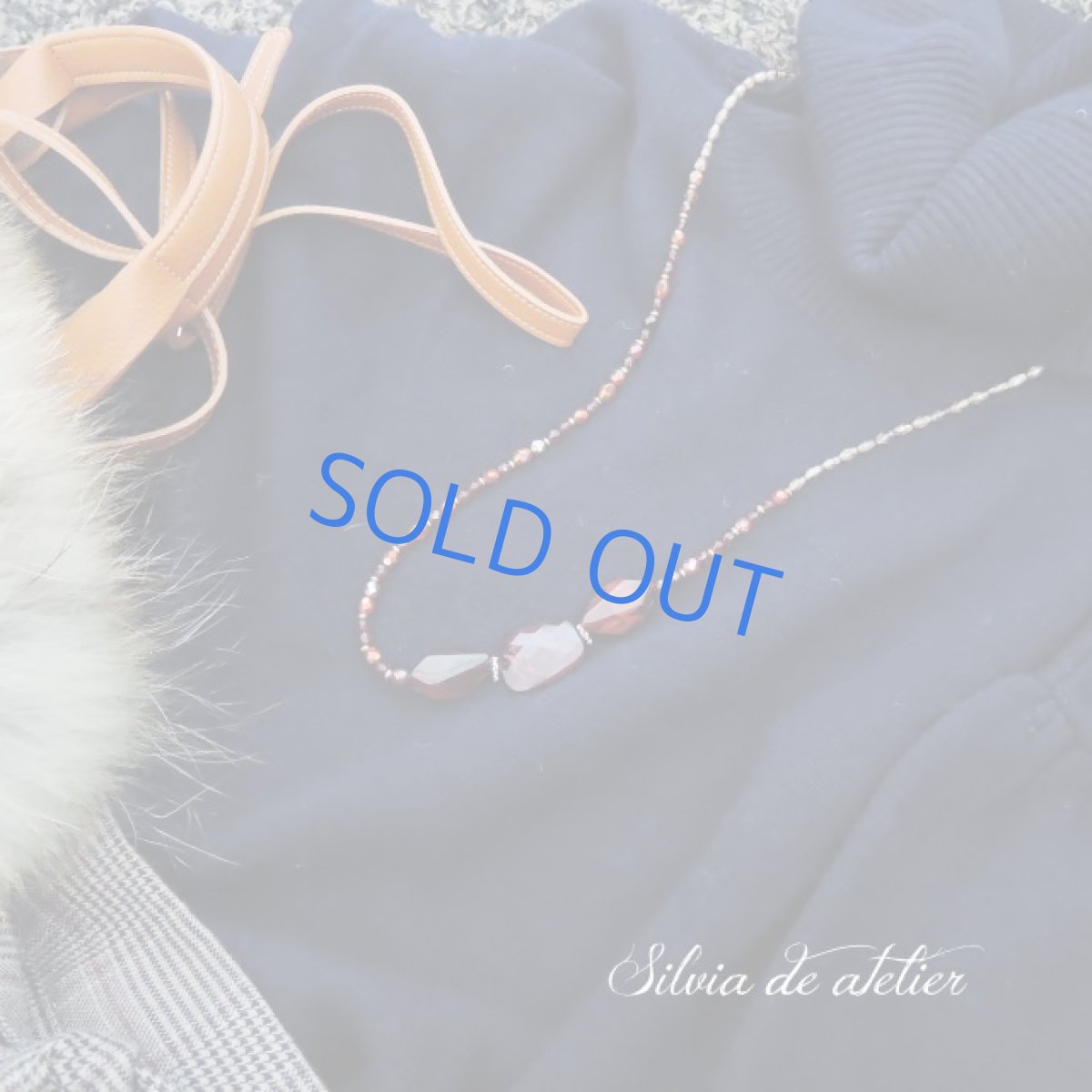 画像6: ＜限定1＞大粒ワインレッドアクリル　アシンメトリー　ロングネックレス (6)