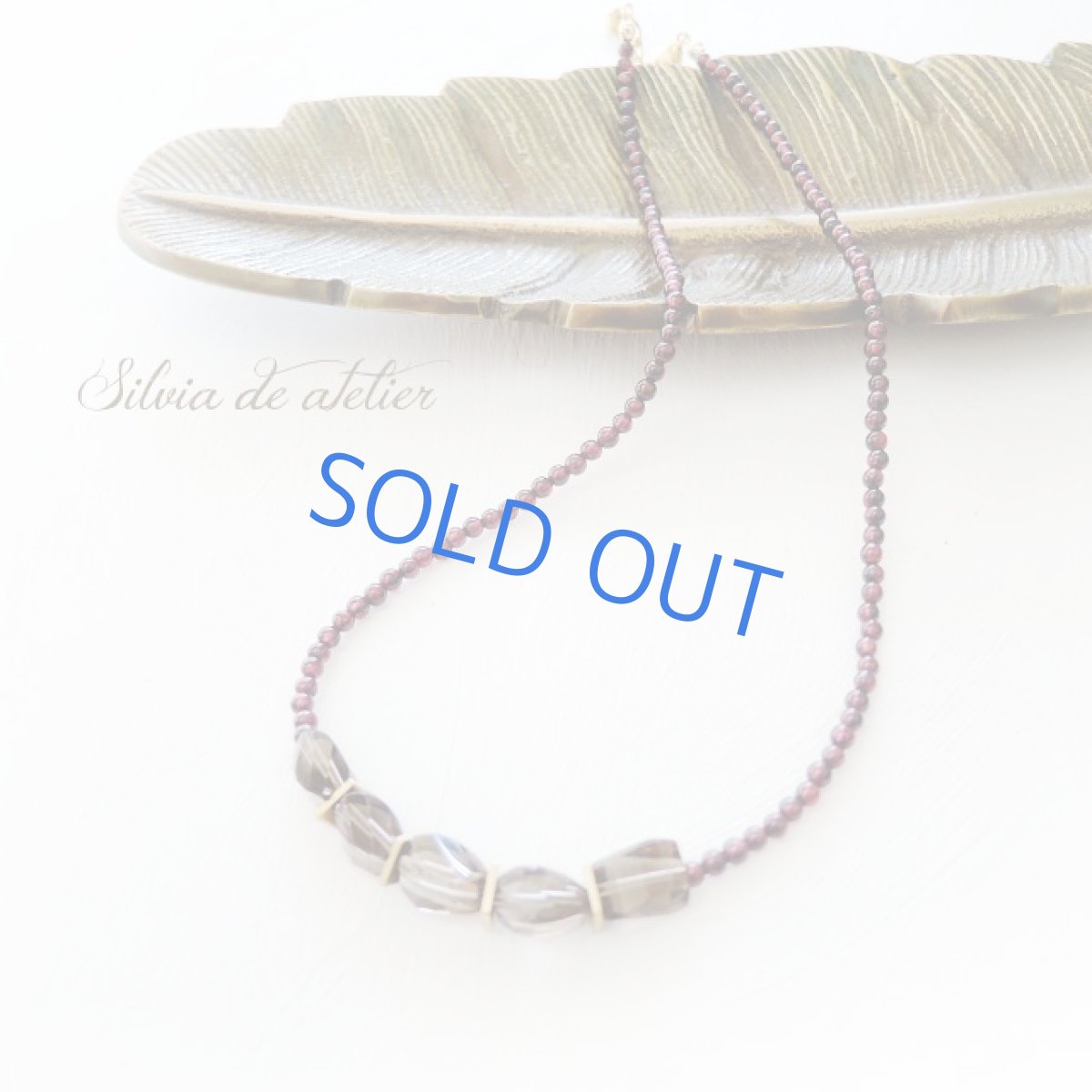 画像5: ＜限定1＞ダークスモーキークォーツ＆ロードライトガーネットラウンド　ショートネックレス (5)