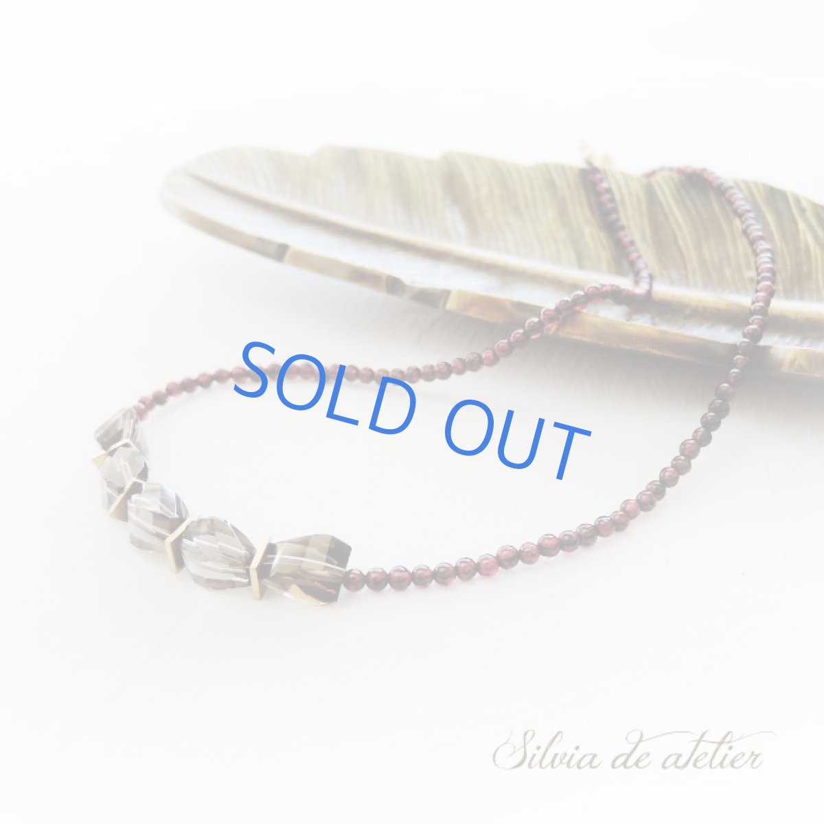 画像4: ＜限定1＞ダークスモーキークォーツ＆ロードライトガーネットラウンド　ショートネックレス (4)