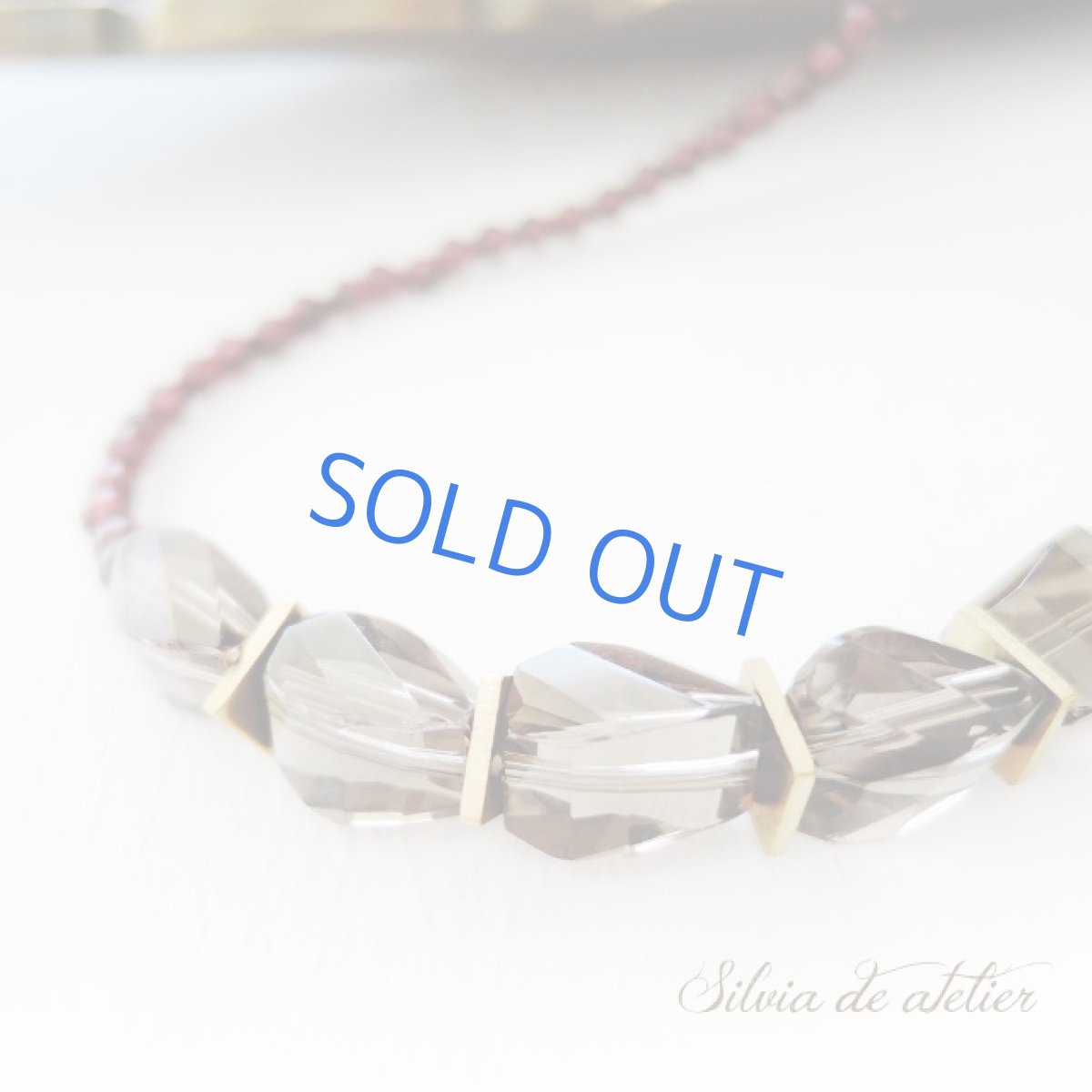 画像2: ＜限定1＞ダークスモーキークォーツ＆ロードライトガーネットラウンド　ショートネックレス (2)