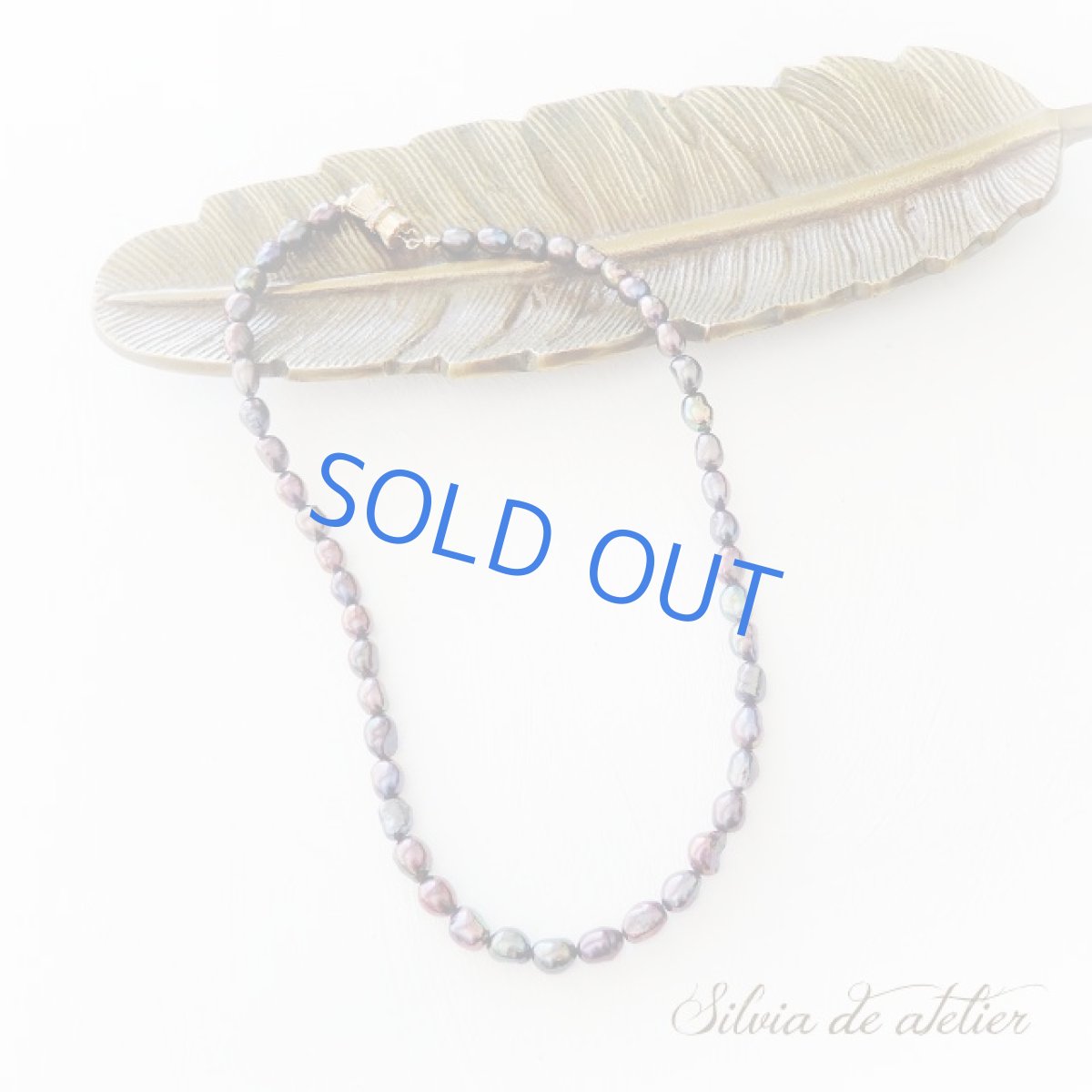 画像4: ＜限定1＞ネイビー　淡水パール　ライス　ショートネックレス (4)