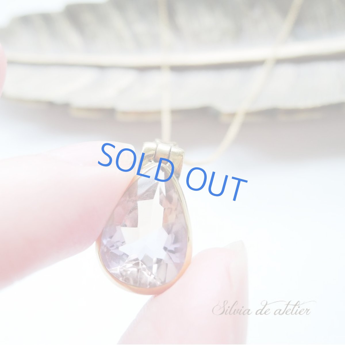 画像3: ＜1点もの・C＞超大粒　宝石質　ボリビア産非加熱　AAAAアメトリン　ティアドロップジェム　フレームペンダントネックレス (3)