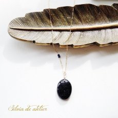 画像1: 半額SALE【限定数のみ】夜空の石　ブルーサンドストーン　超大粒　ストーン　ペンダント　約50cmサージカルステンレスネックレス (1)