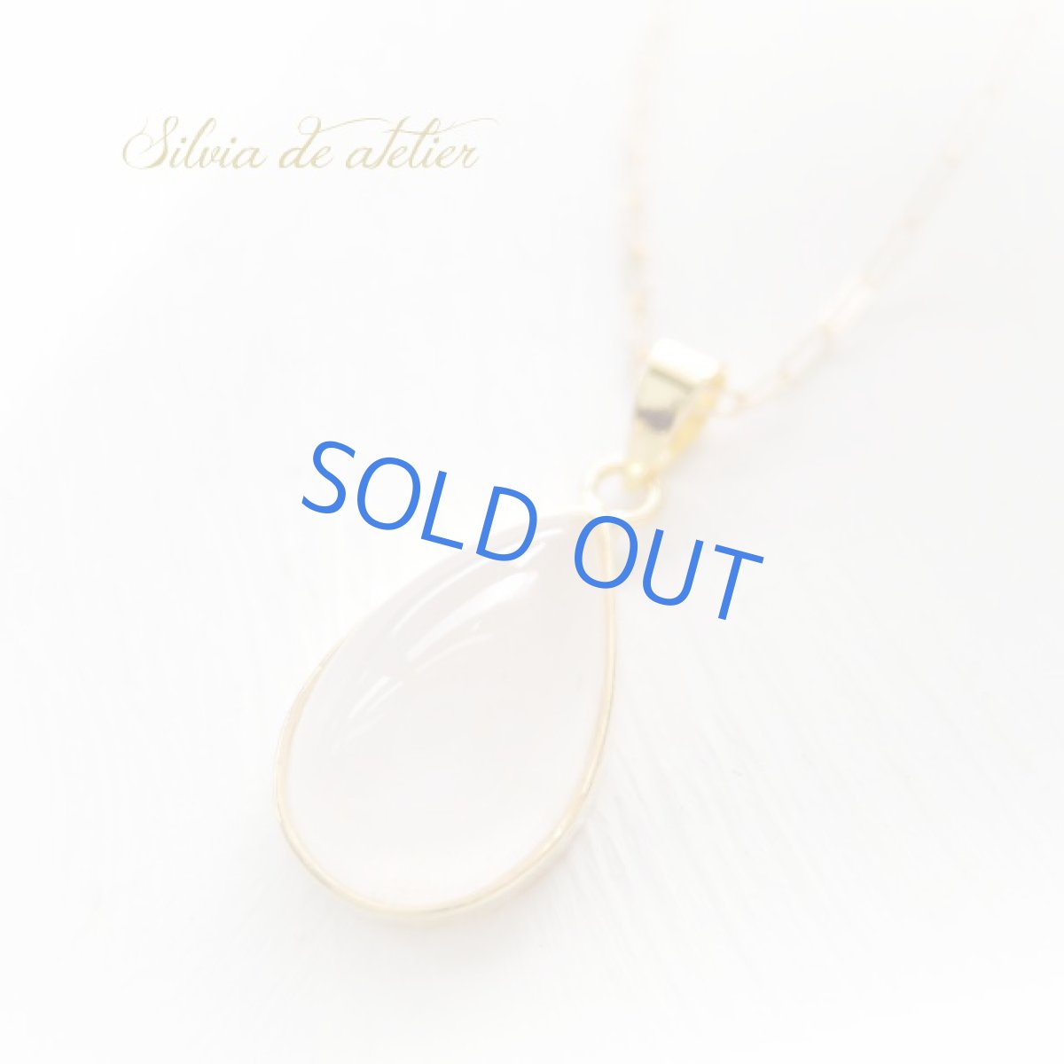 画像4: ＜1点もの・B＞AAAランク　ロイヤルブルームーンストーン（ペリステライト）　細長　カボション　14kgf　ネックレス  (4)