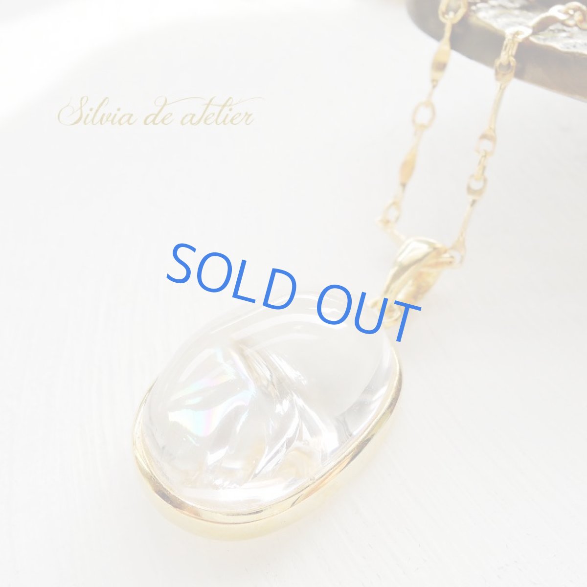 画像4: ＜1点もの・B＞AAAランク　アイリスクォーツ(レインボークォーツ）　フレームストーン　14kgfネックレス  (4)