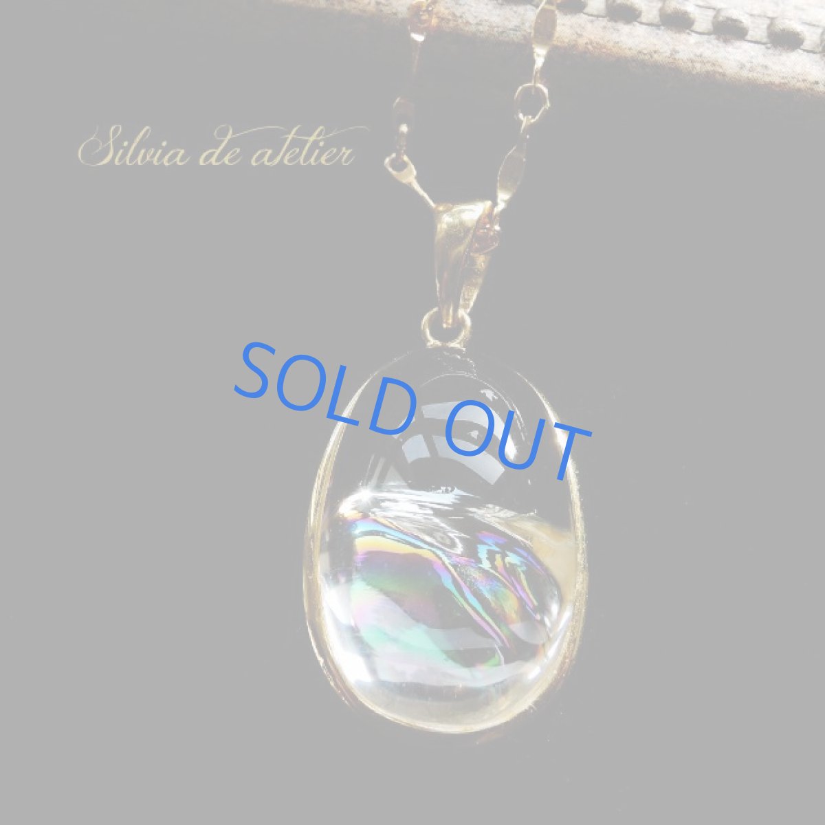 画像2: ＜1点もの・B＞AAAランク　アイリスクォーツ(レインボークォーツ）　フレームストーン　14kgfネックレス  (2)