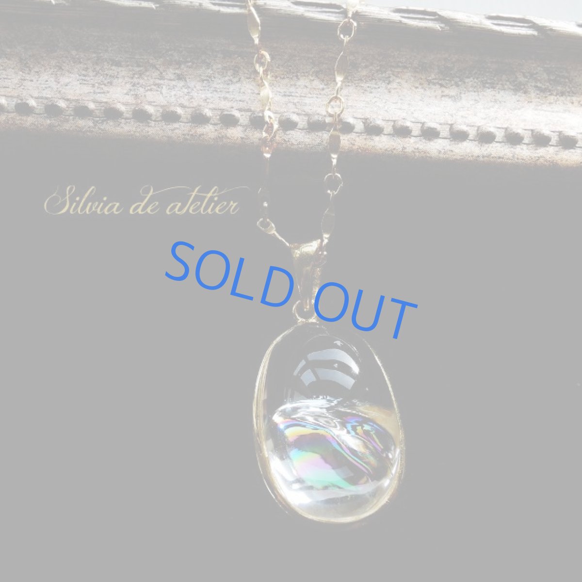 画像6: ＜1点もの・B＞AAAランク　アイリスクォーツ(レインボークォーツ）　フレームストーン　14kgfネックレス  (6)