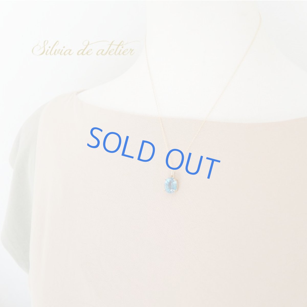 画像7: <残り1>宝石質 大粒 ロンドンブルートパーズ ファセットオーバルカット 14kgfネックレス (7)