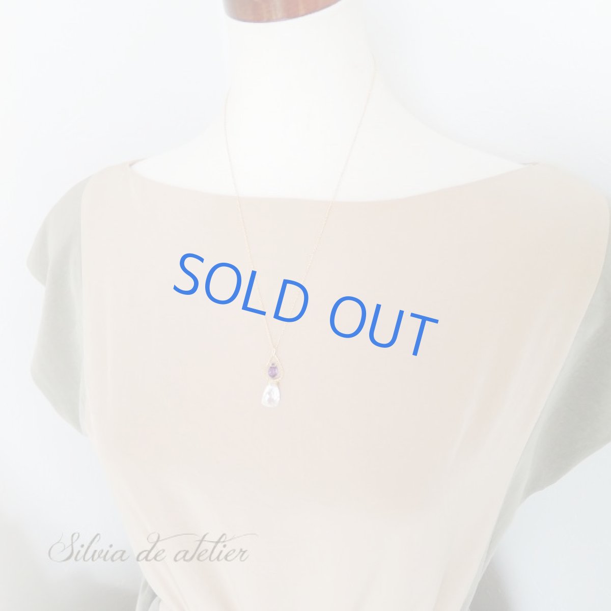 画像4: <残りAのみ>ホワイトトパーズ フリーフォーム デザインチャーム 14kgf ネックレス (4)