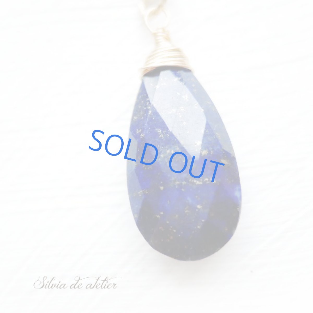 画像3: 半額SALE【残り1】大粒　ラピスラズリ　ペアシェイプ　サージカルステンレスチェーンネックレス約50cm (3)