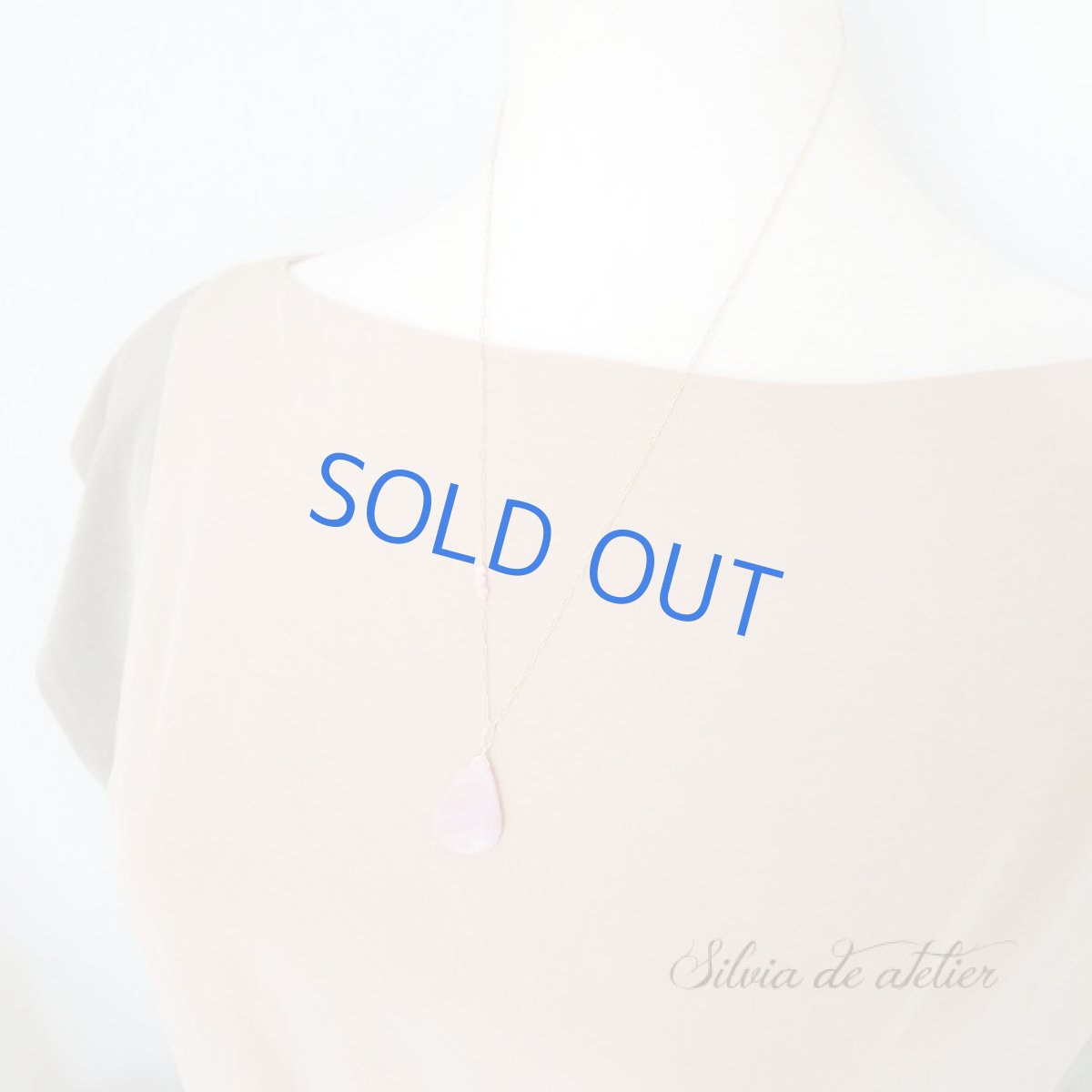 画像7: 【残り1】細長大粒 ピンクオパール ペアシェイプ 14kgfデザインチェーンネックレス約50cm (7)