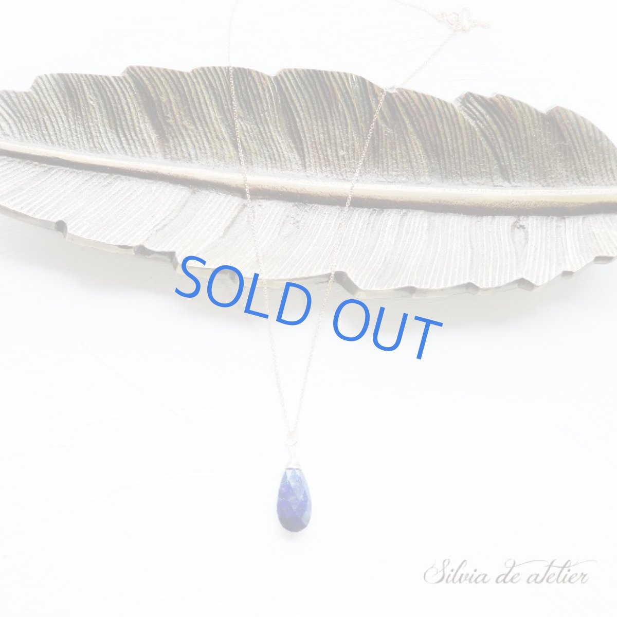 画像6: 半額SALE【残り1】大粒　ラピスラズリ　ペアシェイプ　サージカルステンレスチェーンネックレス約50cm (6)