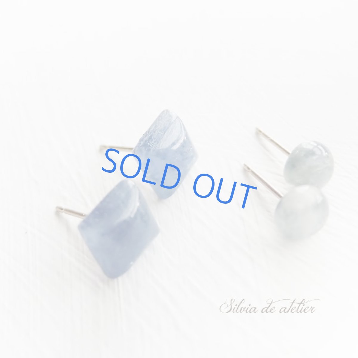 画像4: ＜各1点もの・サンプル・残りスクエアのみ＞カイヤナイト　14kgfポストピアス   (4)