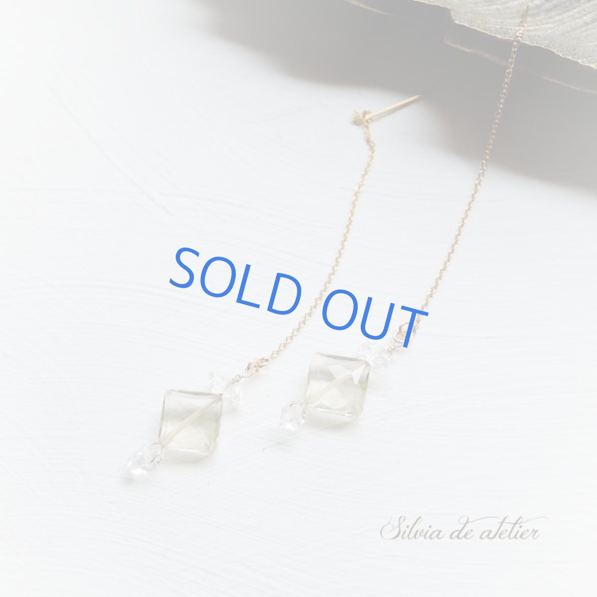 画像4: ＜1点もの＞レモンクォーツ　ダイヤカット　NYハーキマーダイヤモンド　14kgfラインピアス (4)