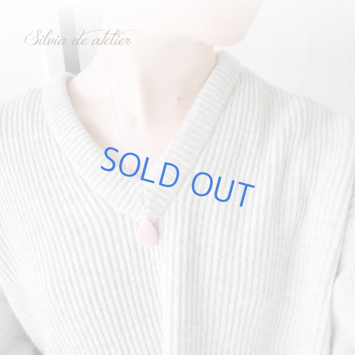 画像8: 【残り1】細長大粒 ピンクオパール ペアシェイプ 14kgfデザインチェーンネックレス約50cm (8)