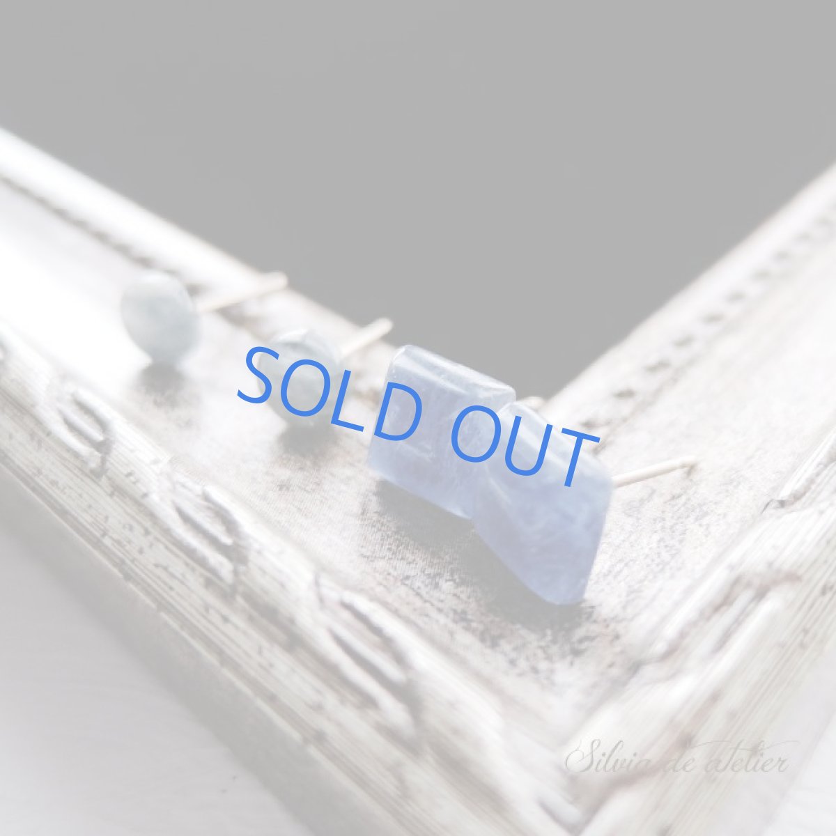 画像2: ＜各1点もの・サンプル・残りスクエアのみ＞カイヤナイト　14kgfポストピアス   (2)