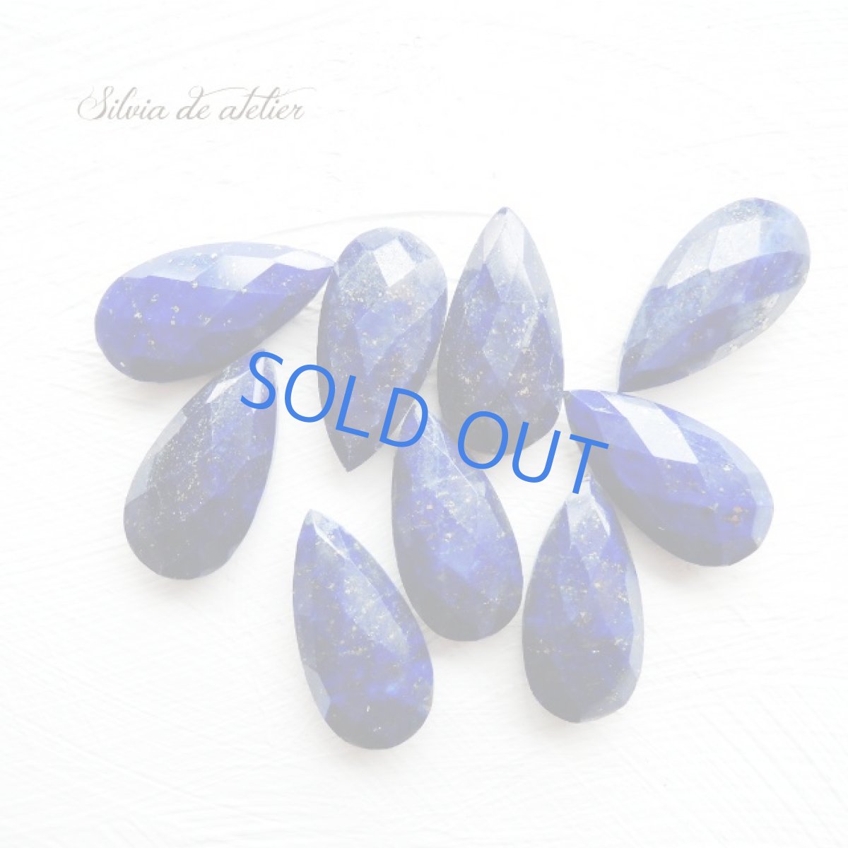 画像2: 半額SALE【残り1】大粒　ラピスラズリ　ペアシェイプ　サージカルステンレスチェーンネックレス約50cm (2)