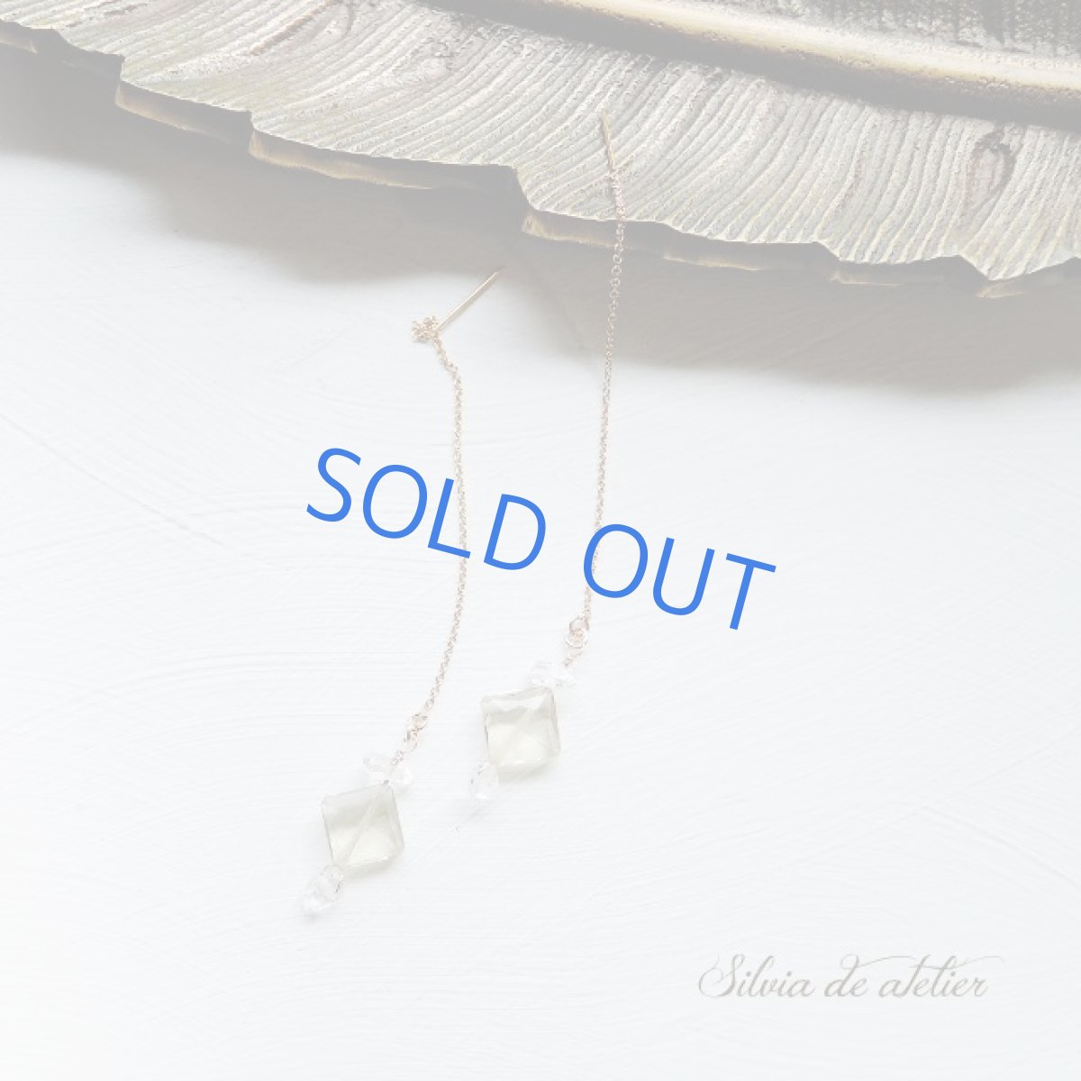 画像5: ＜1点もの＞レモンクォーツ　ダイヤカット　NYハーキマーダイヤモンド　14kgfラインピアス (5)